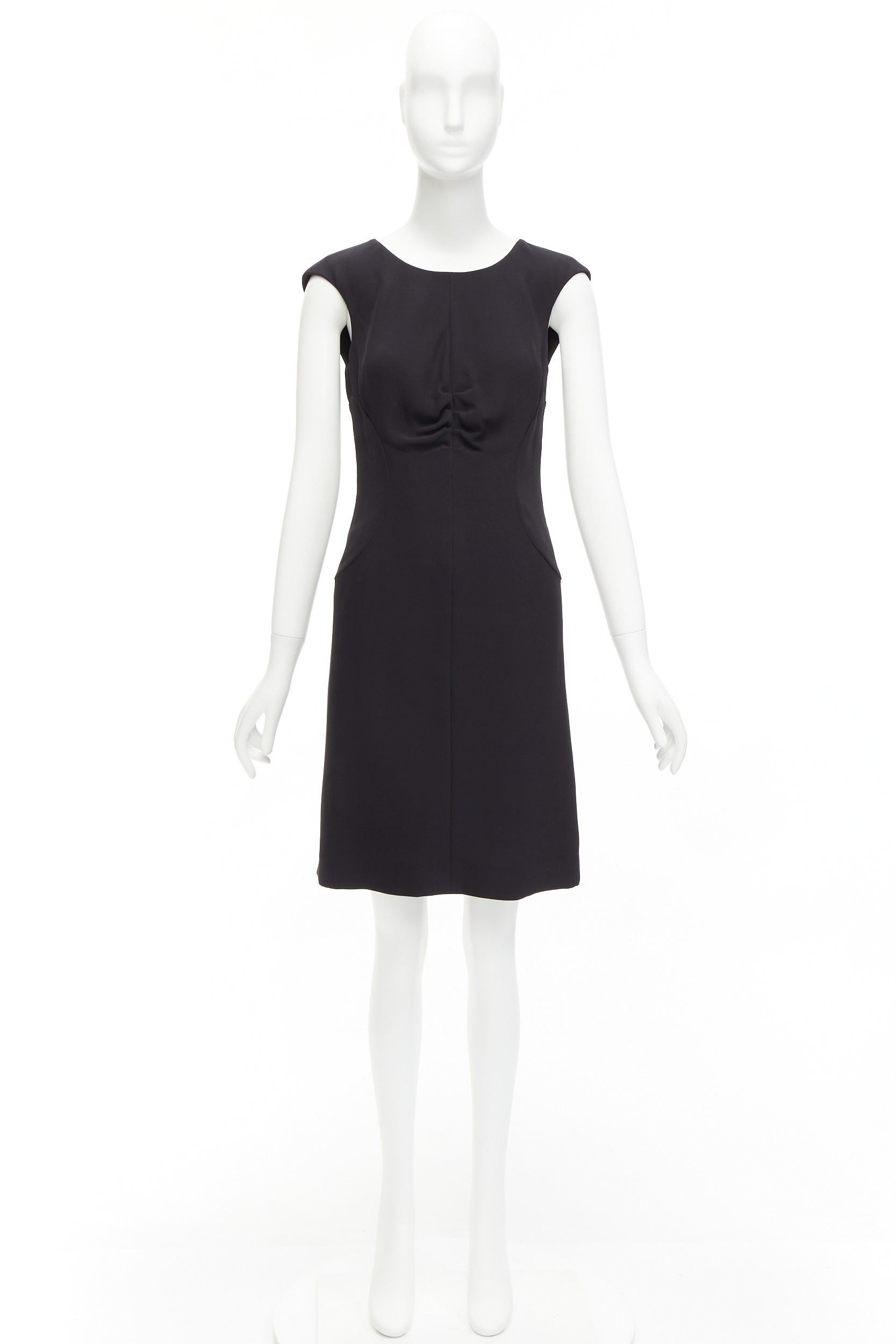 Chanel CHANEL 08P black 100% silk ruched front boned waist shift dress FR34 XS Size XS / US 0-2 / IT 36-38 - 9 Thumbnail