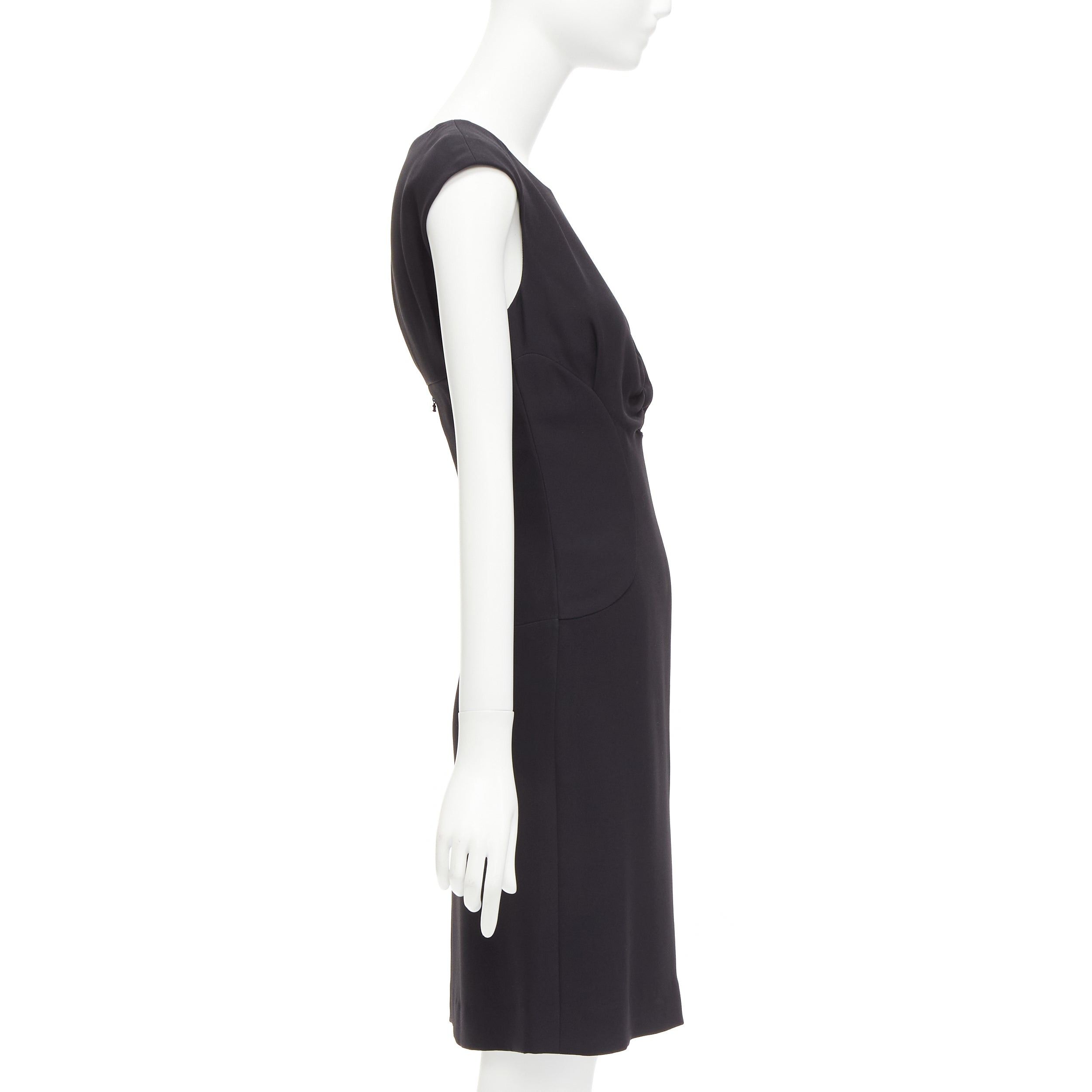 Chanel CHANEL 08P black 100% silk ruched front boned waist shift dress FR34 XS Size XS / US 0-2 / IT 36-38 - 4 Thumbnail