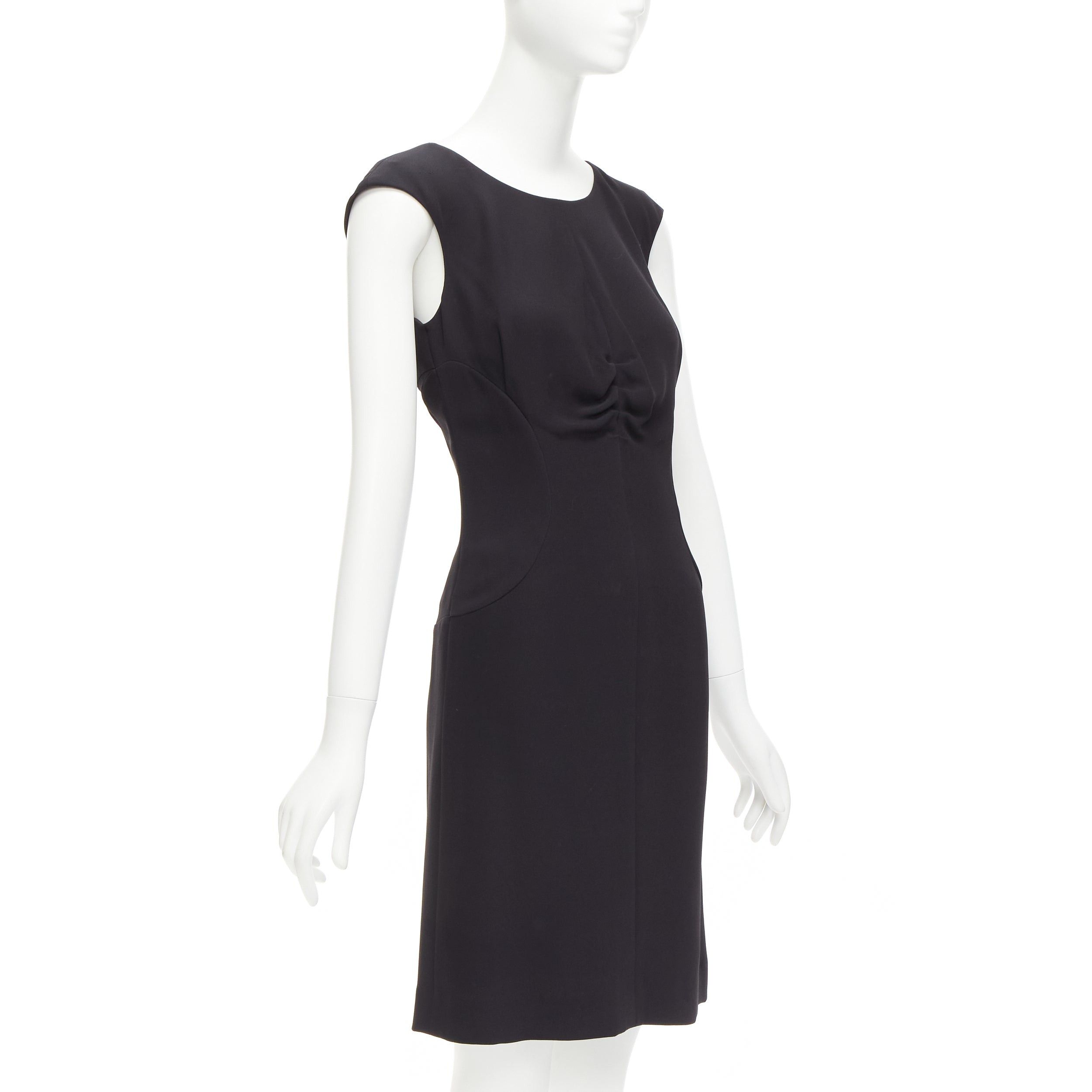 Chanel CHANEL 08P black 100% silk ruched front boned waist shift dress FR34 XS Size XS / US 0-2 / IT 36-38 - 3 Thumbnail