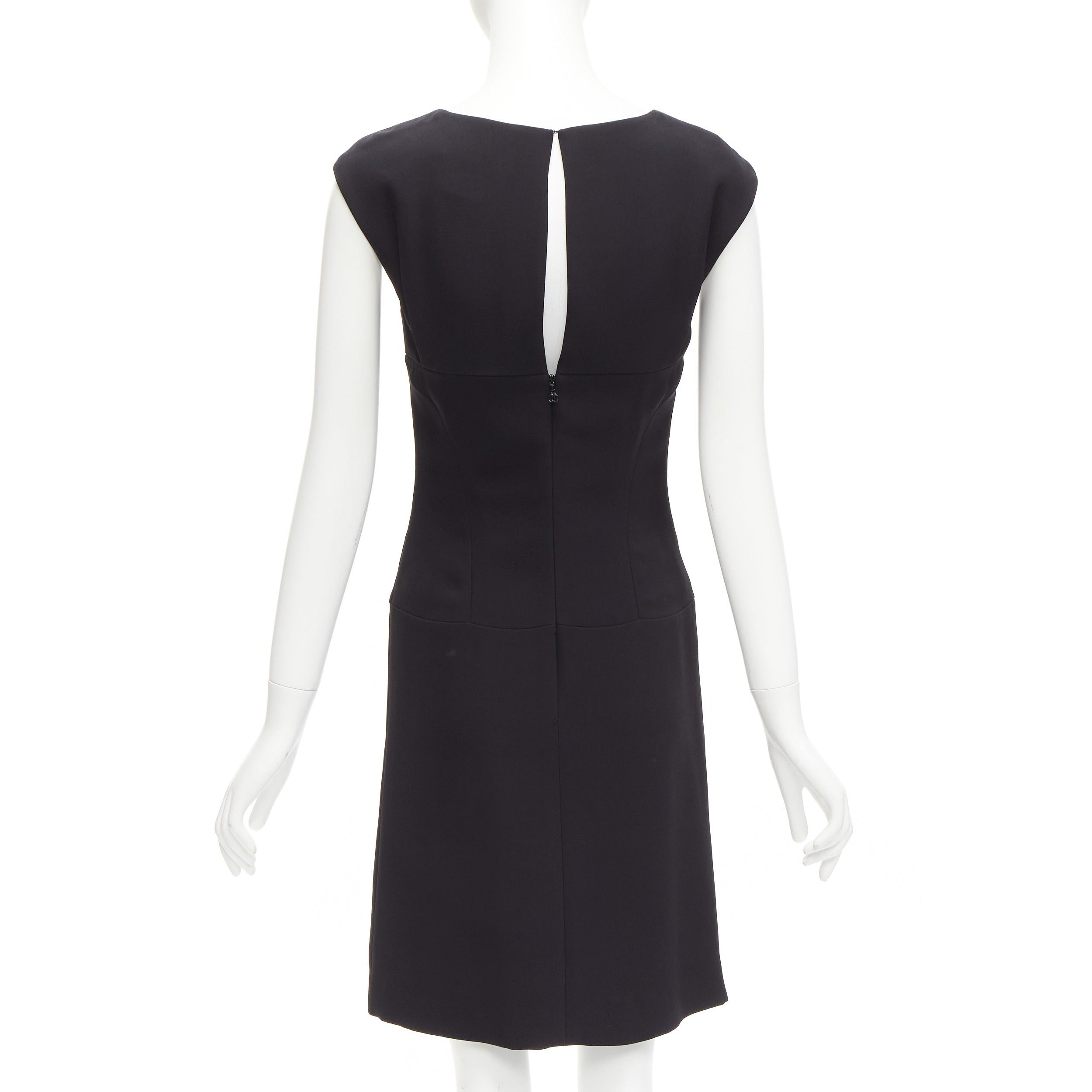 Chanel CHANEL 08P black 100% silk ruched front boned waist shift dress FR34 XS Size XS / US 0-2 / IT 36-38 - 5 Thumbnail