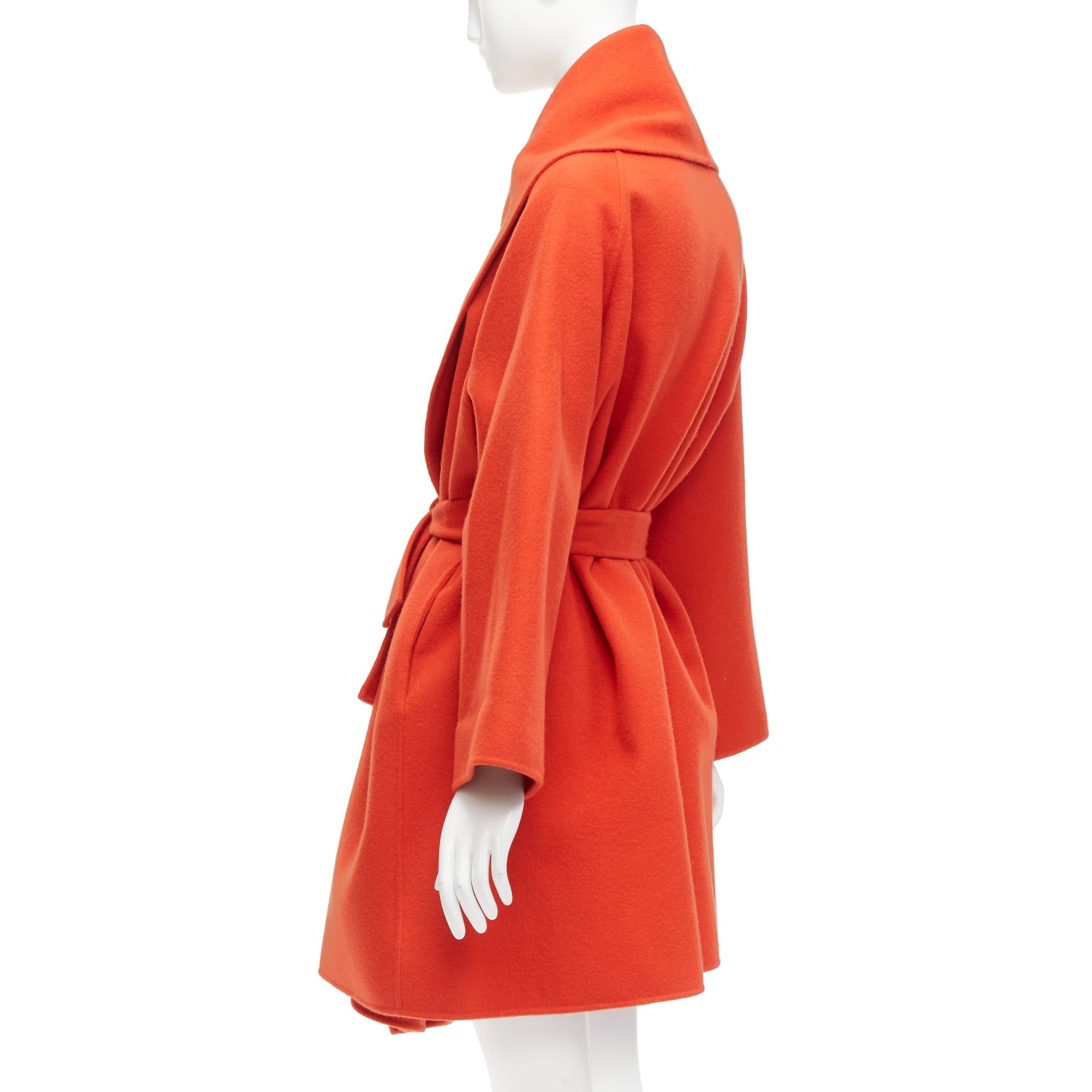 Bottega Veneta BOTTEGA VENETA red 100% double face cashmere shawl collar belted coat IT38 XS Size XS / US 0-2 / IT 36-38 - 7 Thumbnail