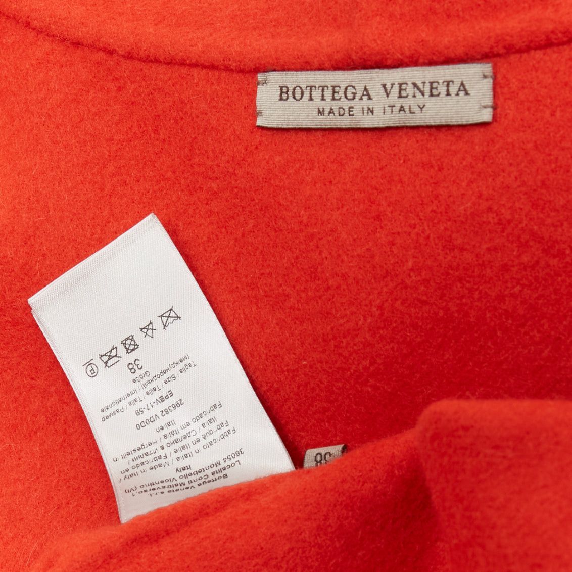 Bottega Veneta BOTTEGA VENETA red 100% double face cashmere shawl collar belted coat IT38 XS Size XS / US 0-2 / IT 36-38 - 9 Thumbnail