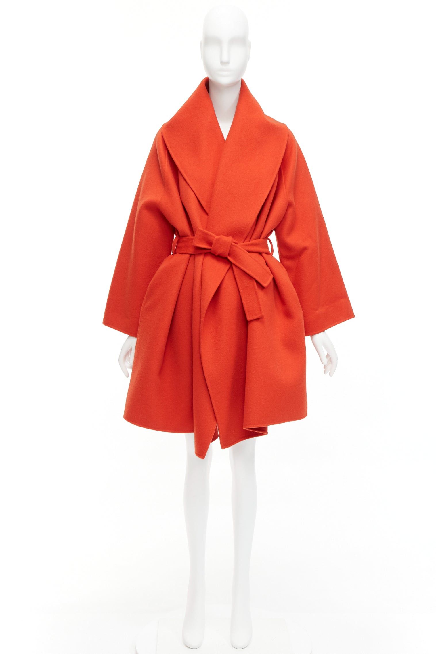 Bottega Veneta BOTTEGA VENETA red 100% double face cashmere shawl collar belted coat IT38 XS Size XS / US 0-2 / IT 36-38 - 10 Thumbnail