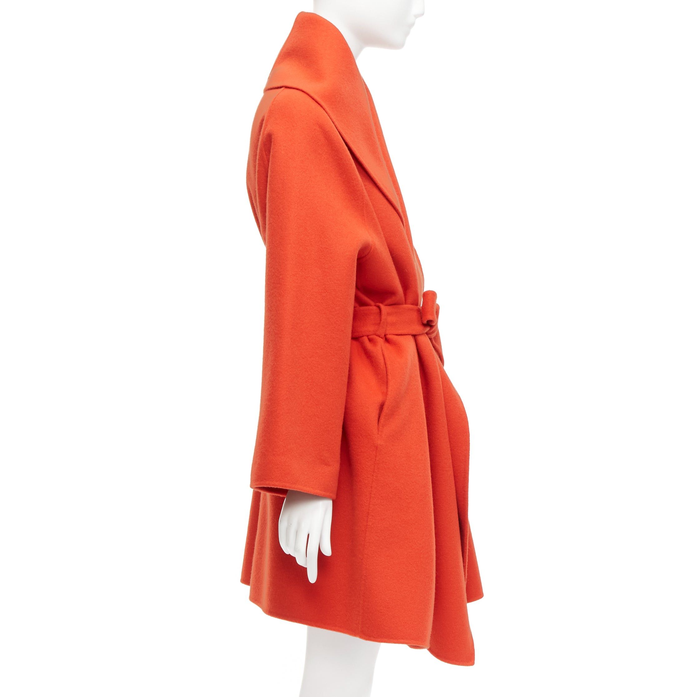 Bottega Veneta BOTTEGA VENETA red 100% double face cashmere shawl collar belted coat IT38 XS Size XS / US 0-2 / IT 36-38 - 5 Thumbnail