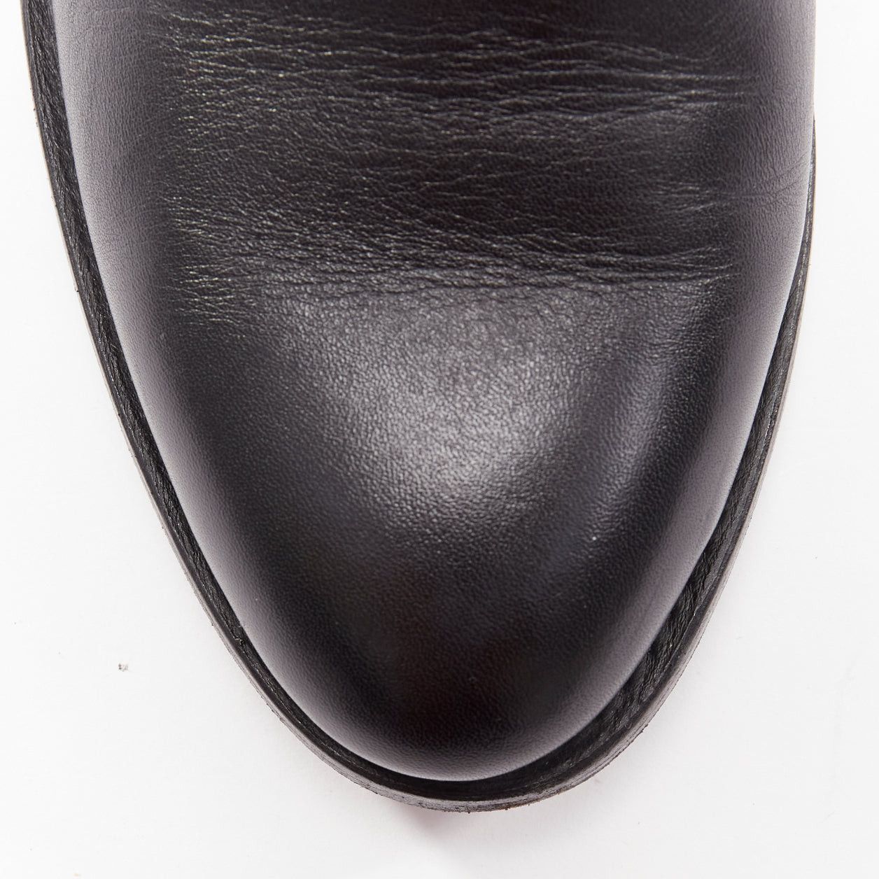 Thom Browne THOM BROWNE black leather red blue tab minimal zip ankle boots EU38 Size US 8 / IT 38 - 6 Thumbnail