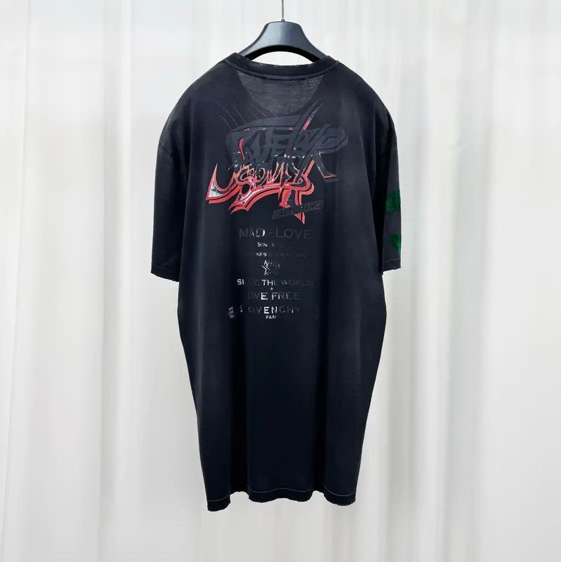 Givenchy Givenchy Black Logo Print Men's T-Shirt 0089 Size US XXL / EU 58 / 5 - 2 Thumbnail