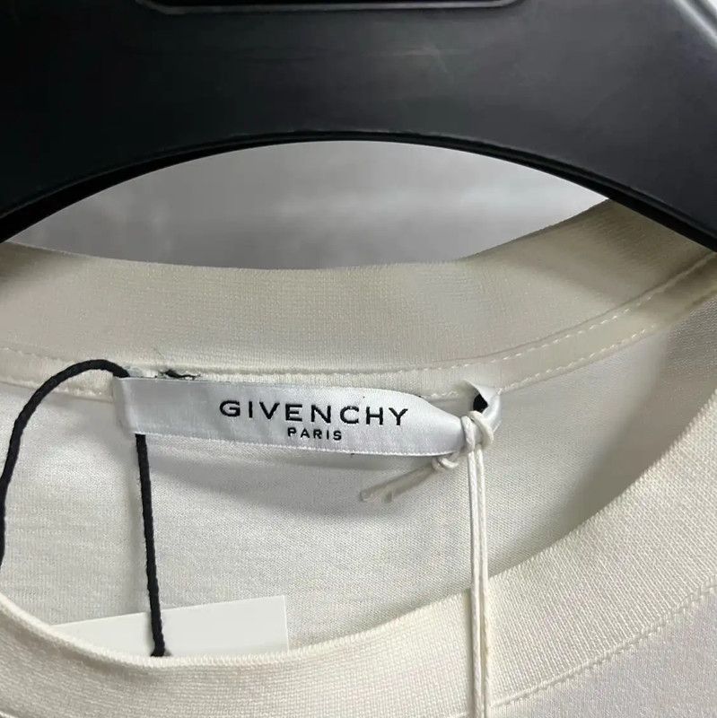 Givenchy Givenchy White Cotton Men's T-shirt with Logo 0089 Size US L / EU 52-54 / 3 - 3 Thumbnail