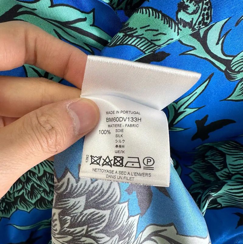 Givenchy Givenchy Blue Floral Short Sleeve Shirt 0089 Size US M / EU 48-50 / 2 - 5 Thumbnail