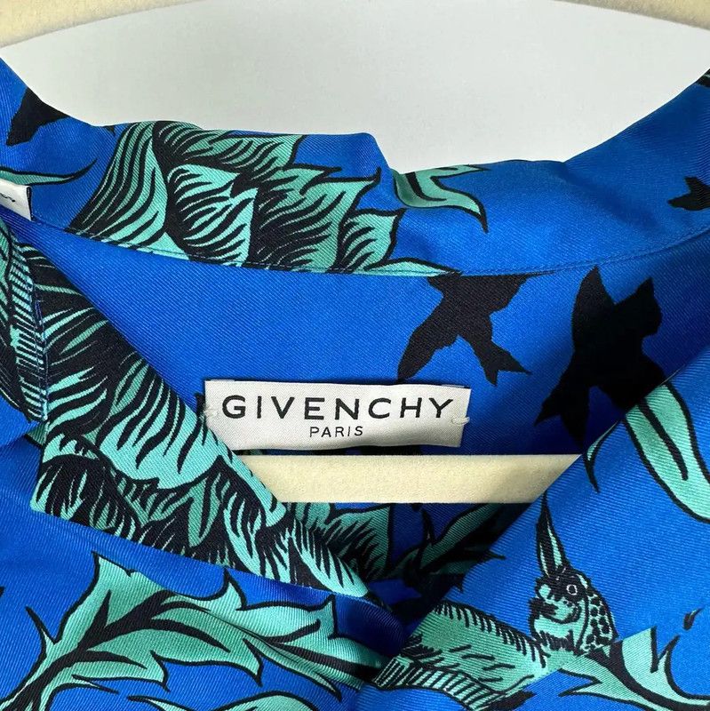 Givenchy Givenchy Blue Floral Short Sleeve Shirt 0089 Size US M / EU 48-50 / 2 - 4 Thumbnail