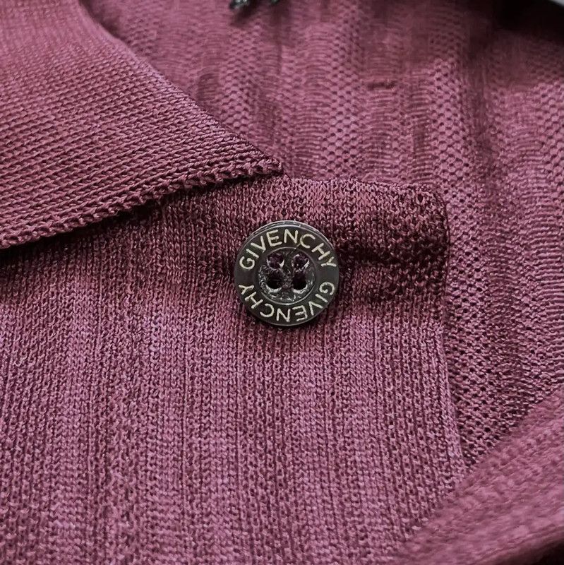Givenchy Givenchy Men's Burgundy Cotton Polo Shirt 0089 Size US M / EU 48-50 / 2 - 3 Thumbnail