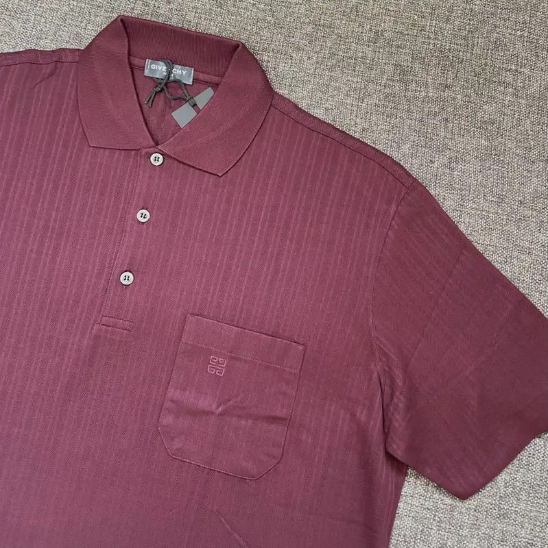 Givenchy Givenchy Men's Burgundy Cotton Polo Shirt 0089 Size US M / EU 48-50 / 2 - 2 Thumbnail