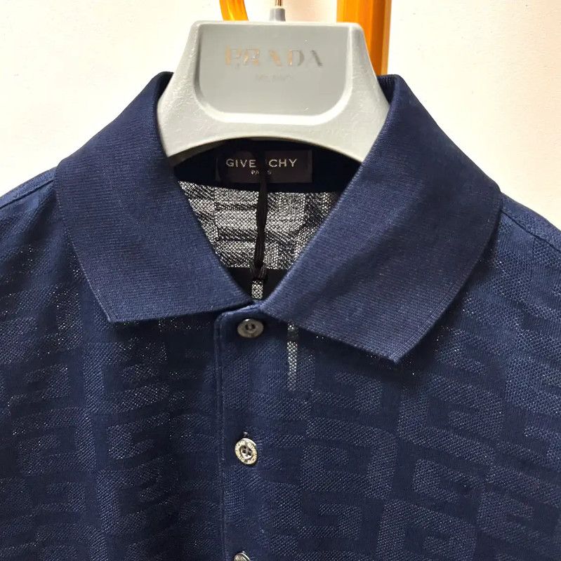 Givenchy Givenchy Men's Navy Cotton Polo 0089 Size US M / EU 48-50 / 2 - 2 Thumbnail