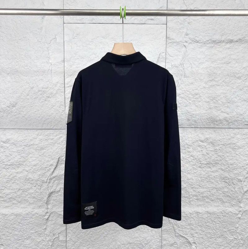 Givenchy Givenchy Black Cotton Long Sleeve Polo Shirt 0089 Size US M / EU 48-50 / 2 - 2 Thumbnail