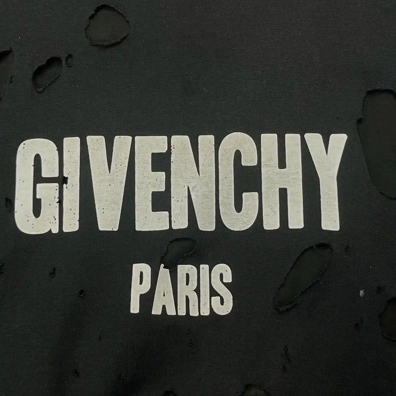 Givenchy Givenchy Black Cotton Distressed T-Shirt 0089 Size US XXS / EU 40 - 3 Thumbnail