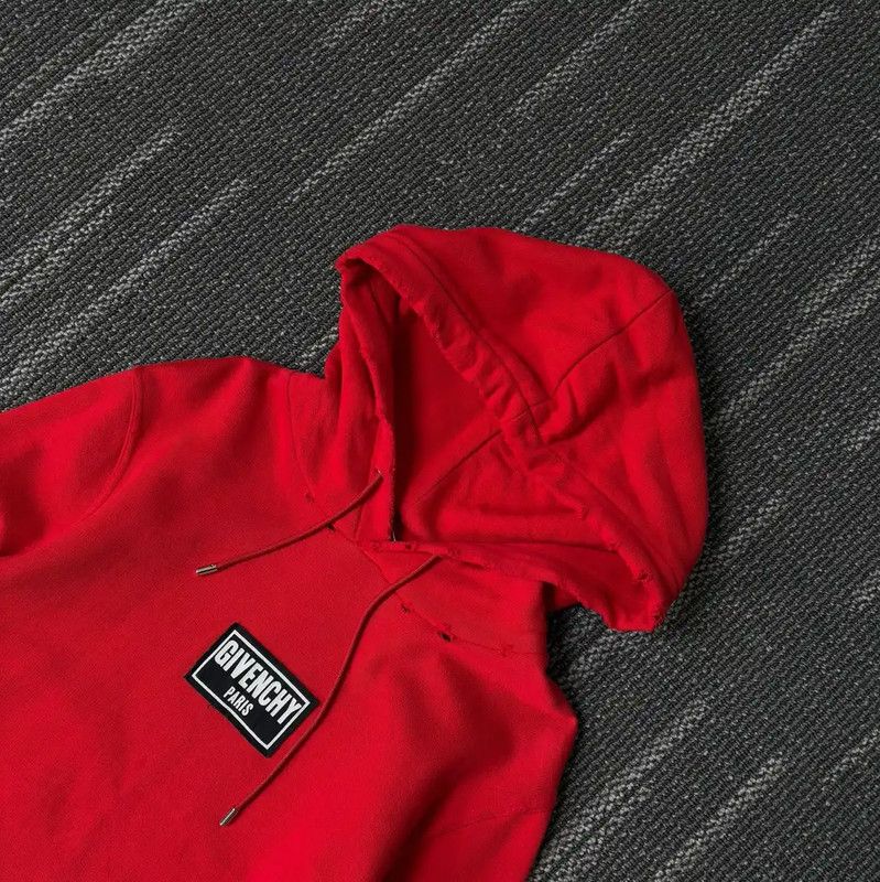 Givenchy Givenchy Red Logo Hooded Sweatshirt for Men 0089 Size US S / EU 44-46 / 1 - 3 Thumbnail