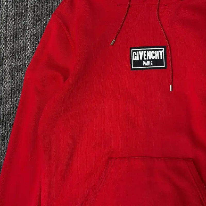 Givenchy Givenchy Red Logo Hooded Sweatshirt for Men 0089 Size US S / EU 44-46 / 1 - 4 Thumbnail