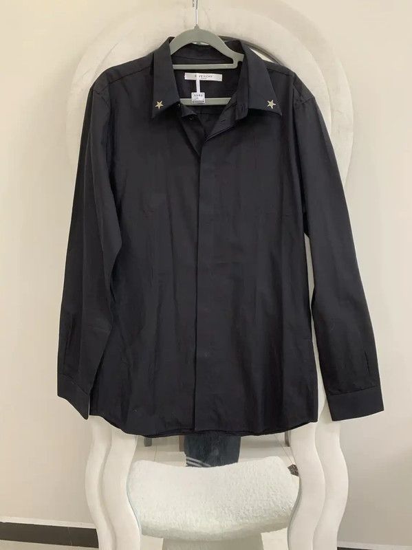 Givenchy Givenchy Black Cotton Long Sleeve Shirt 0089 Size US L / EU 52-54 / 3 - 2 Thumbnail