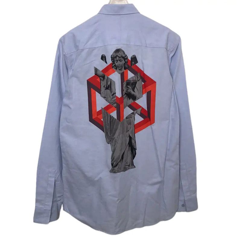 Givenchy Givenchy Blue Cotton Blend Button-Up Shirt 0089 Size US M / EU 48-50 / 2 - 2 Thumbnail