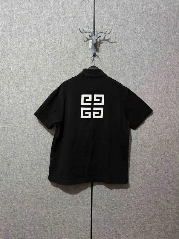 Givenchy Givenchy Black Cotton Logo Polo Shirt 0089 Size US M / EU 48-50 / 2 - 2 Thumbnail