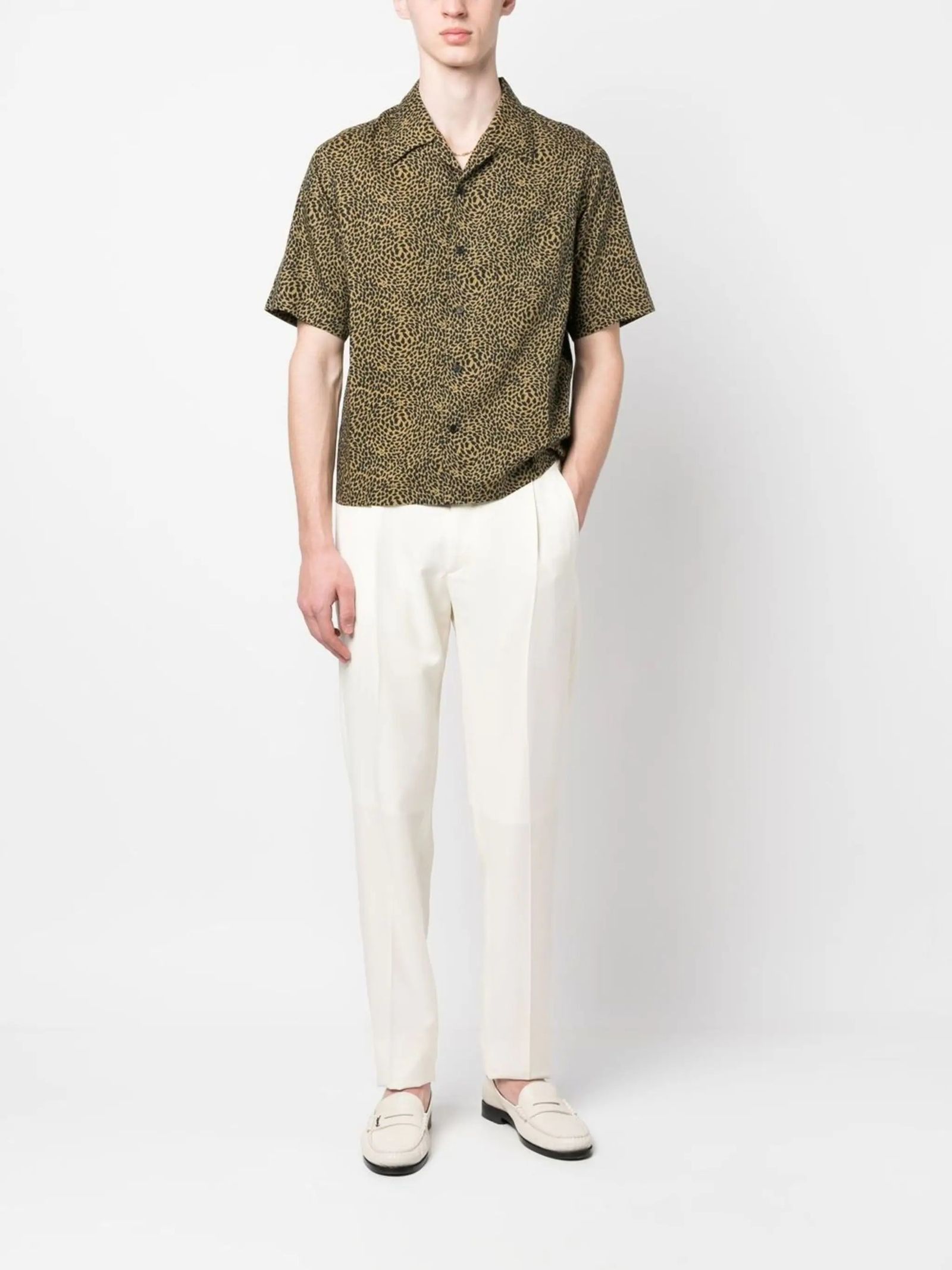 Leopard Print Hawaiian Short-Sleeve Shirt
