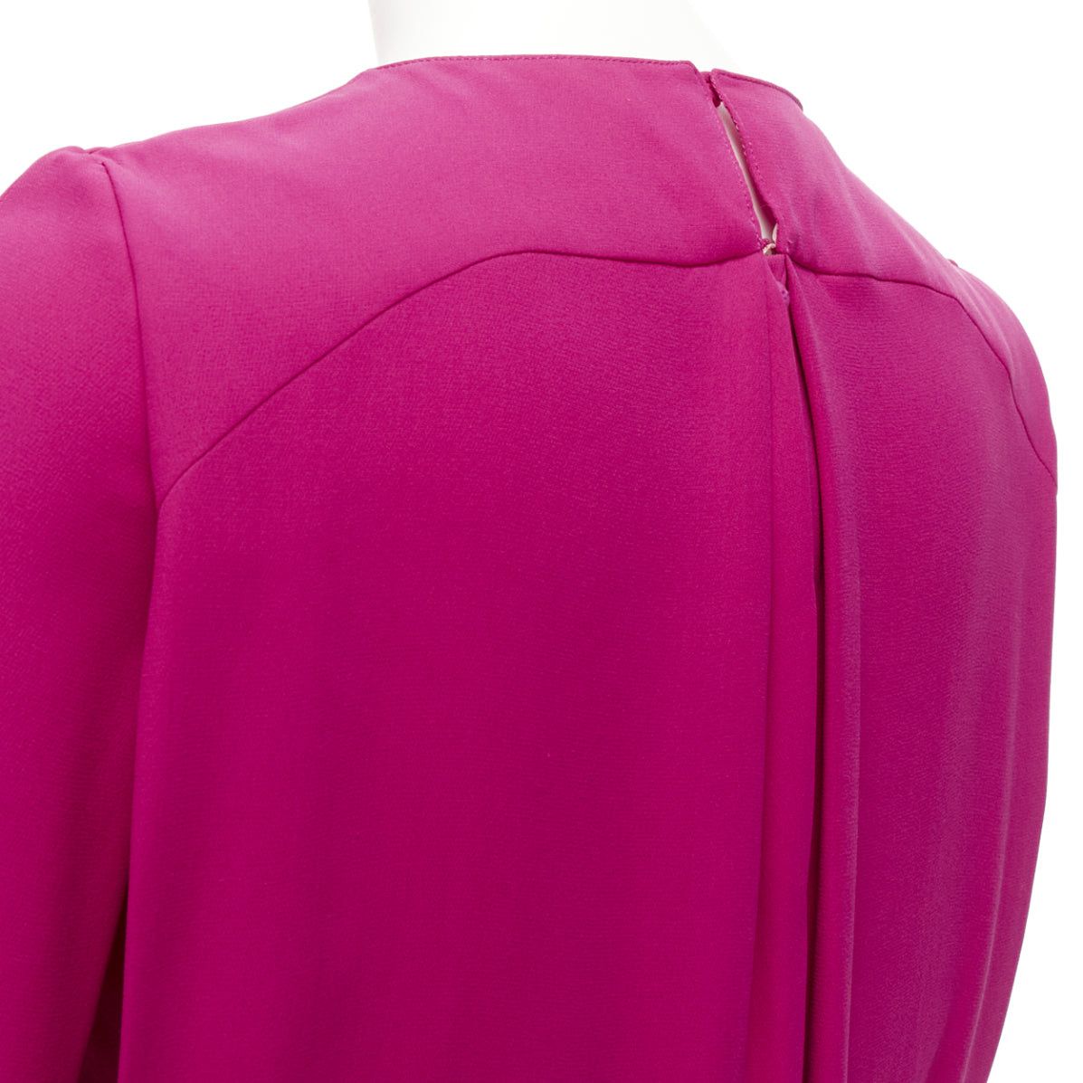 Valentino VALENTINO 100% silk fuchsia pink keyhole side pleats shift dress IT38 XS Size XS / US 0-2 / IT 36-38 - 7 Thumbnail