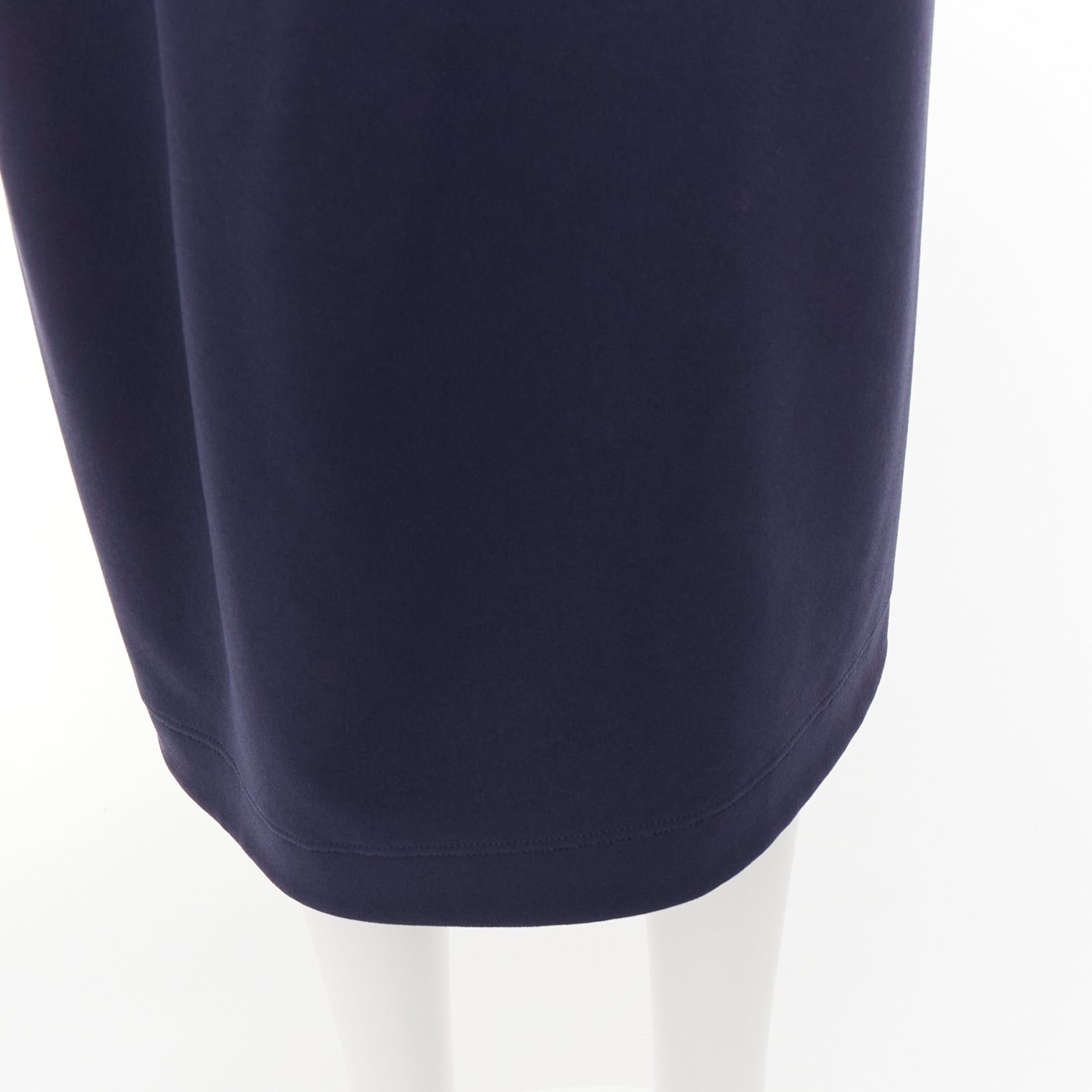 Jil Sander JIL SANDER navy asymmetric jagged cut out waistband skirt FR32 XXS Size 25" / US 0 / IT 36 - 7 Thumbnail