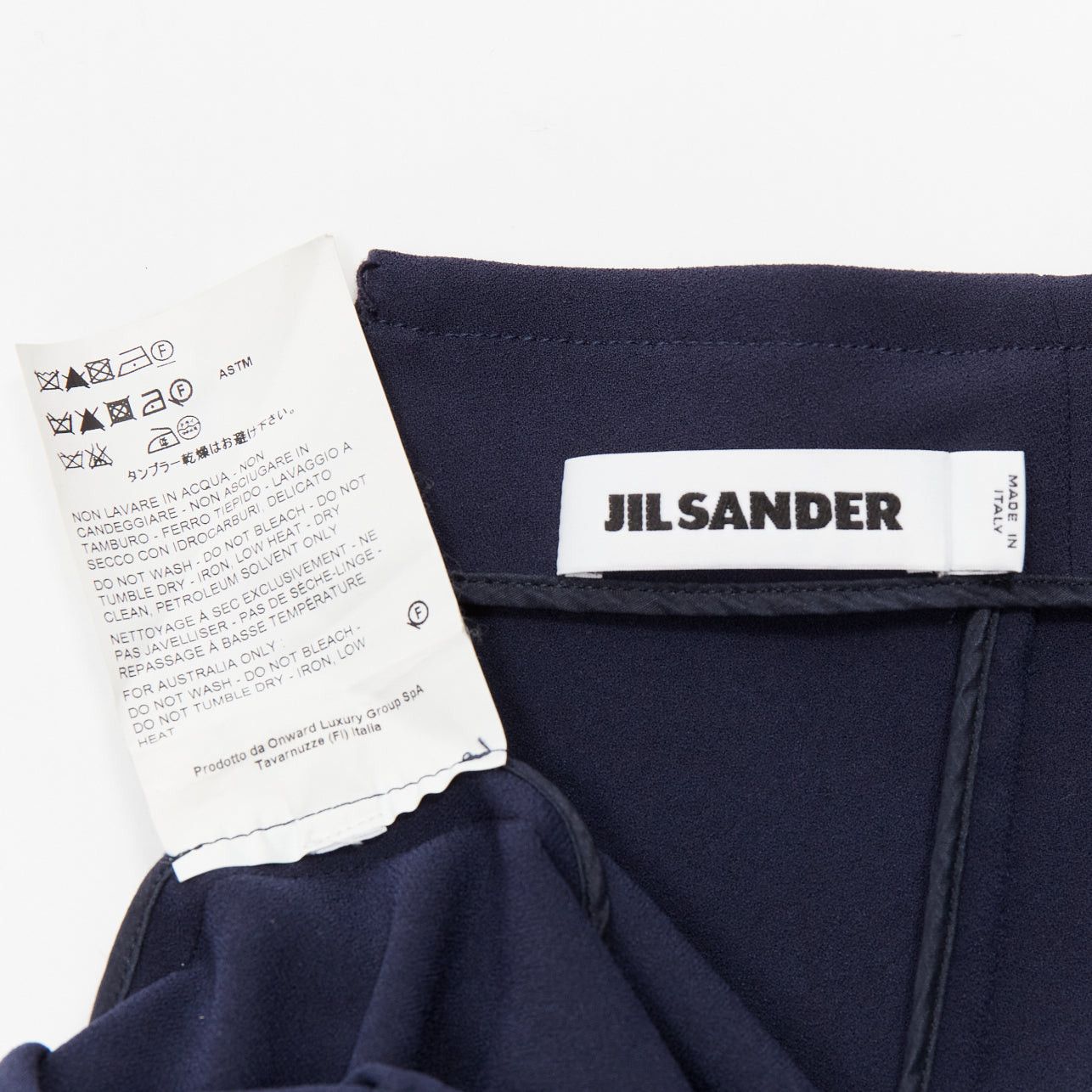 Jil Sander JIL SANDER navy asymmetric jagged cut out waistband skirt FR32 XXS Size 25" / US 0 / IT 36 - 8 Thumbnail