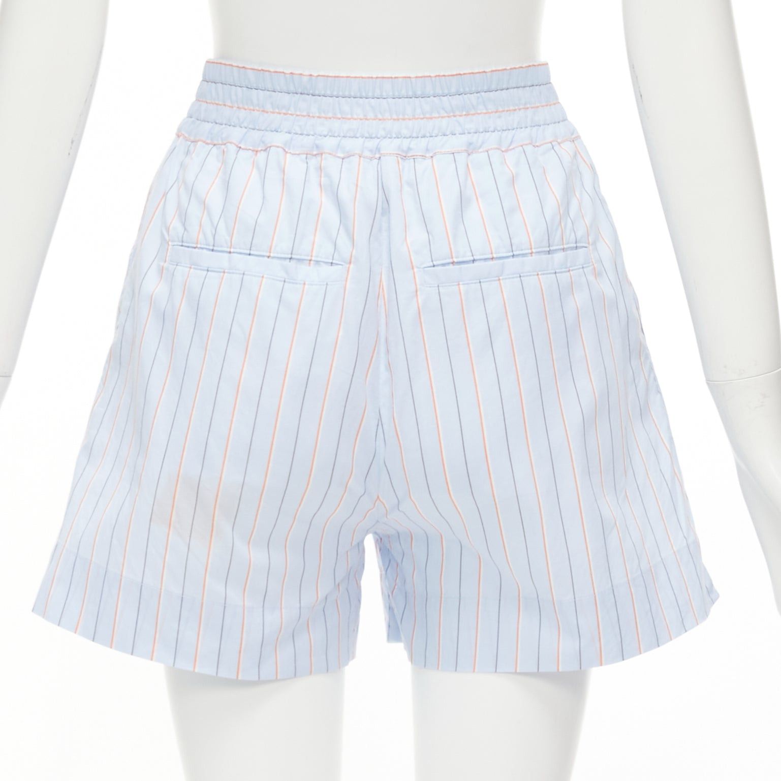 Marni MARNI light blue orange pinstripe embroidered boxer shorts IT36 XXS Size 25" / US 0 / IT 36 - 5 Thumbnail