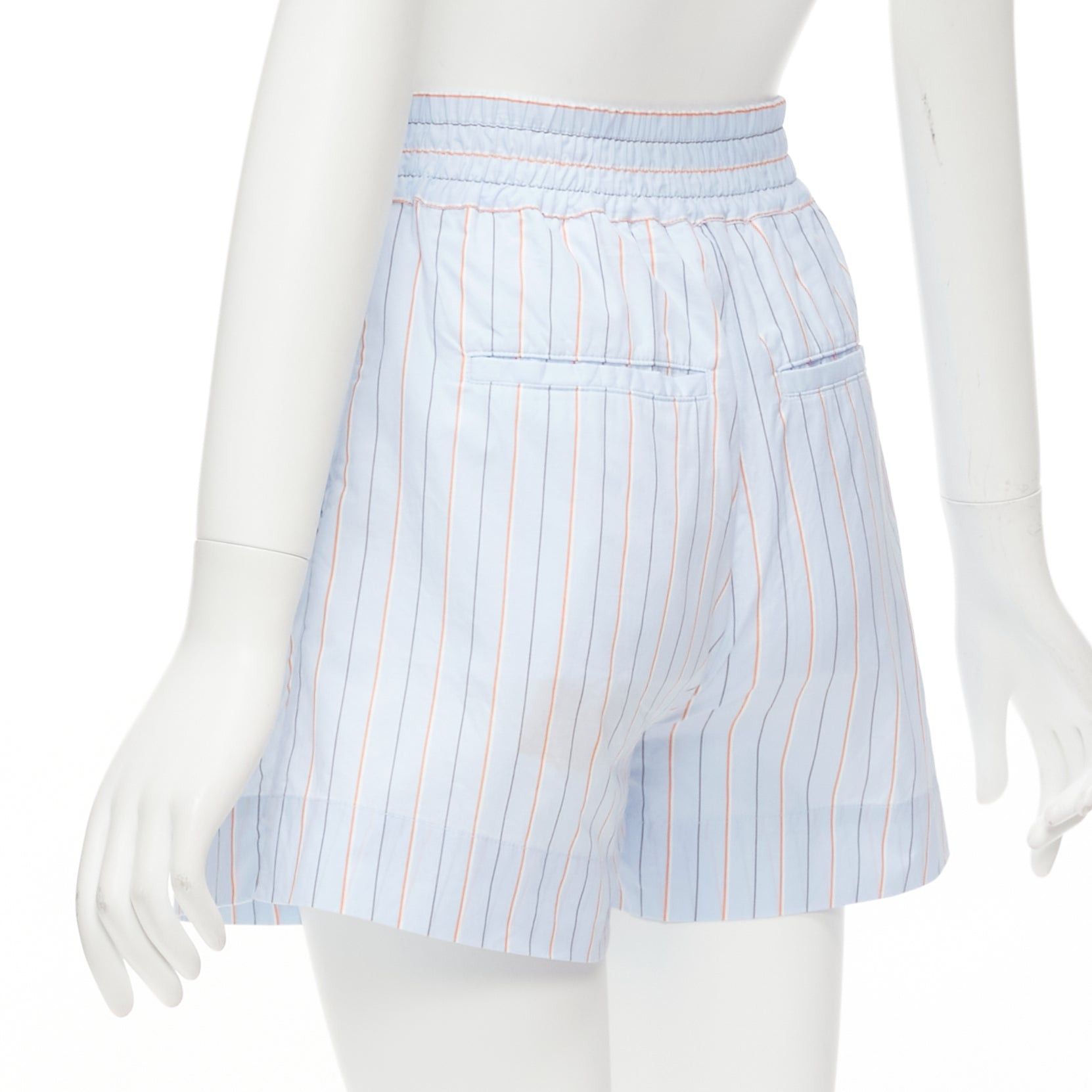 Marni MARNI light blue orange pinstripe embroidered boxer shorts IT36 XXS Size 25" / US 0 / IT 36 - 6 Thumbnail