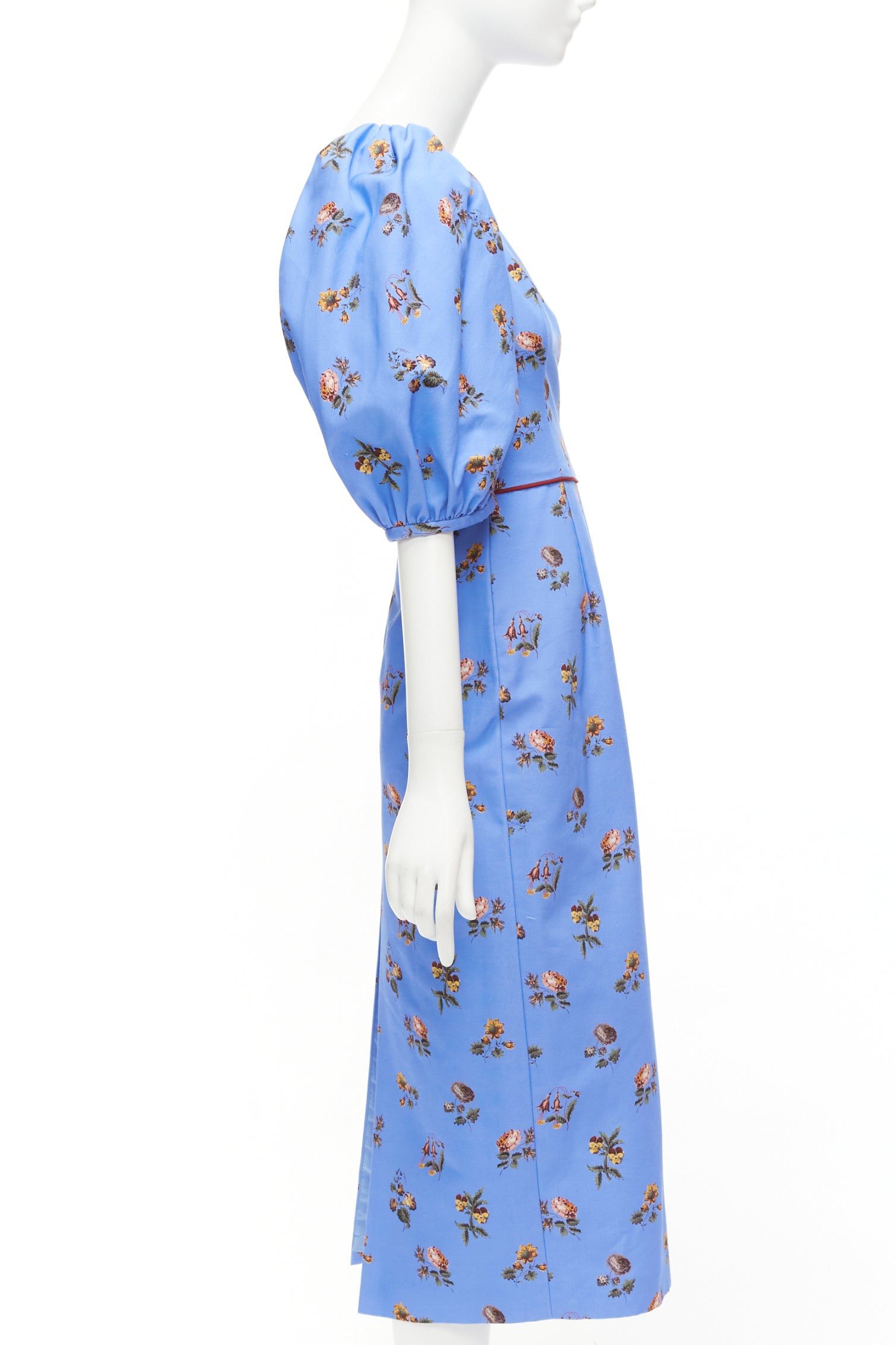 Other MARKARIAN Laurel blue cotton periwinkle floral print one shoulder dress US0 Size XS / US 0-2 / IT 36-38 - 4 Thumbnail