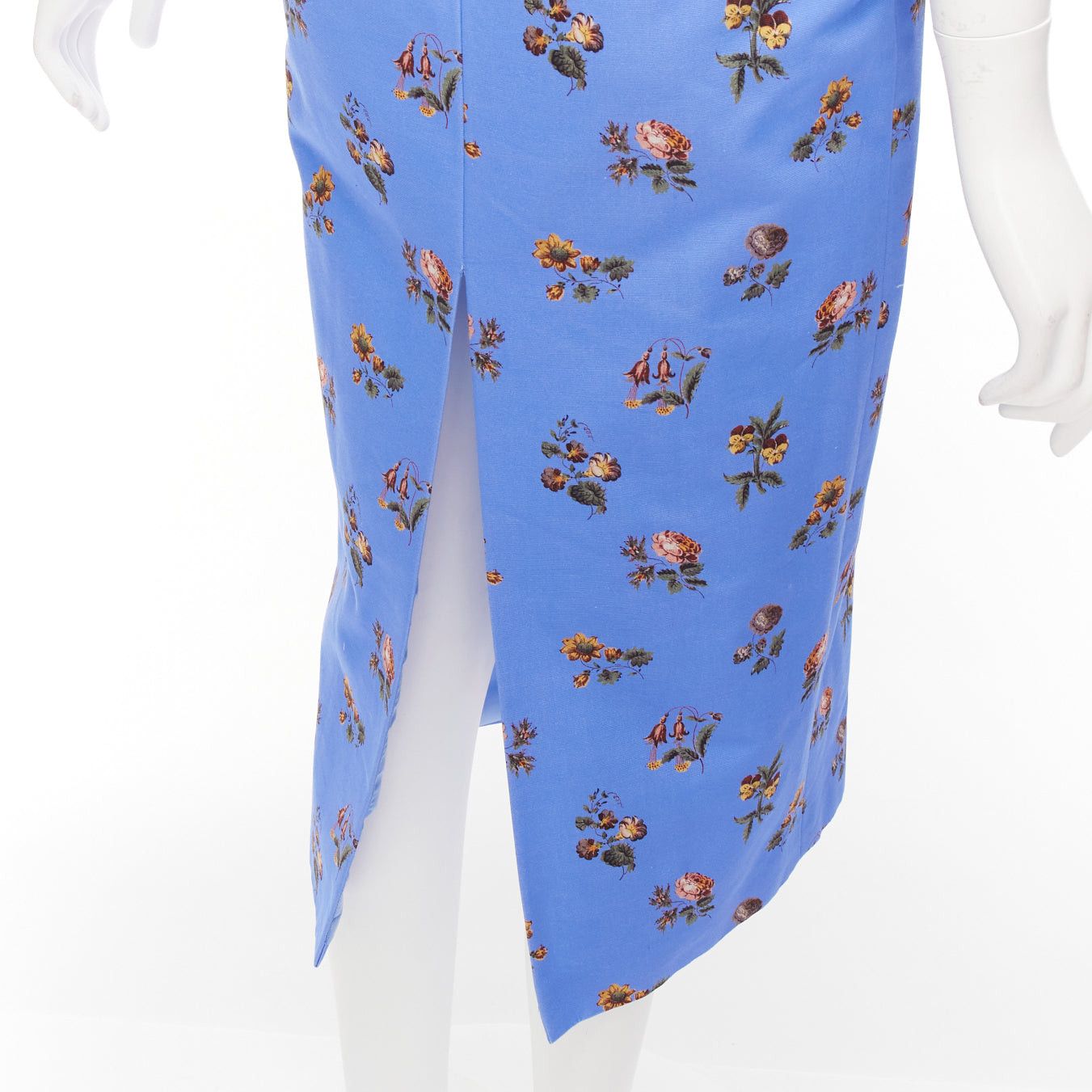 Other MARKARIAN Laurel blue cotton periwinkle floral print one shoulder dress US0 Size XS / US 0-2 / IT 36-38 - 7 Thumbnail