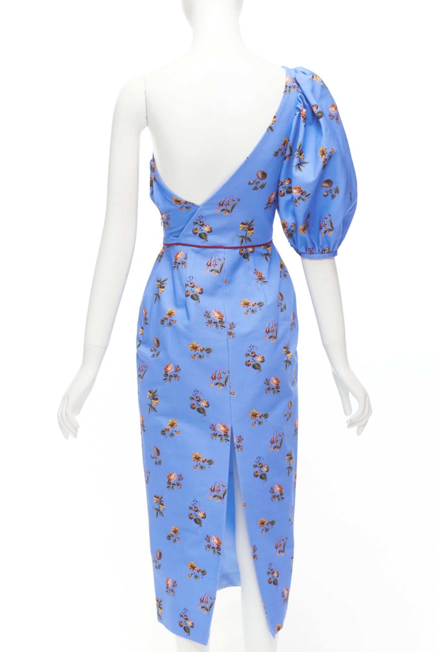 Other MARKARIAN Laurel blue cotton periwinkle floral print one shoulder dress US0 Size XS / US 0-2 / IT 36-38 - 5 Thumbnail