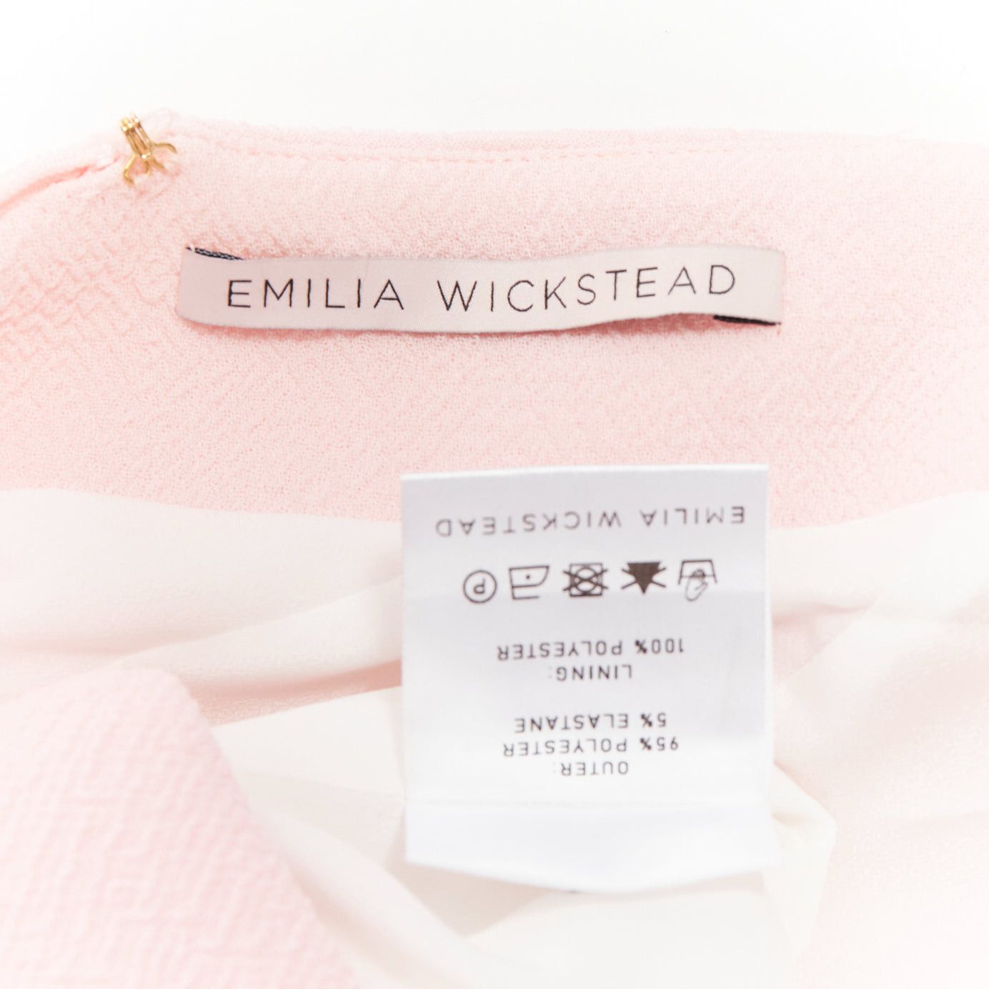 Emilia Wickstead EMILIA WICKSTEAD Sabryn pink pleated front flap back halter wide jumpsuit UK8 S Size 30" / US 8 / IT 44 - 8 Thumbnail