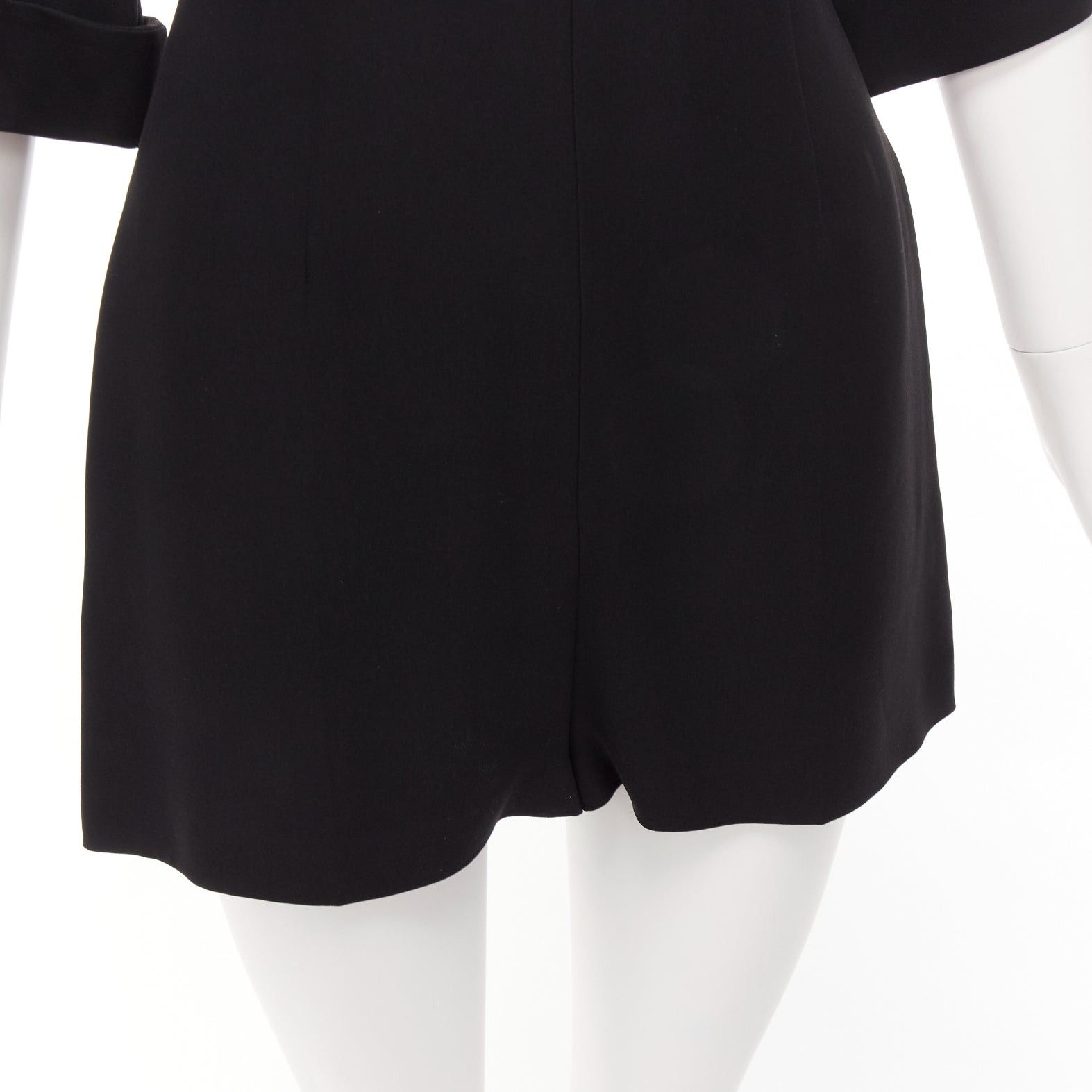 Valentino VALENTINO 100% silk black bell half sleeve wide leg crew neck playsuit IT38 XS Size 26" / US 2 / IT 38 - 7 Thumbnail
