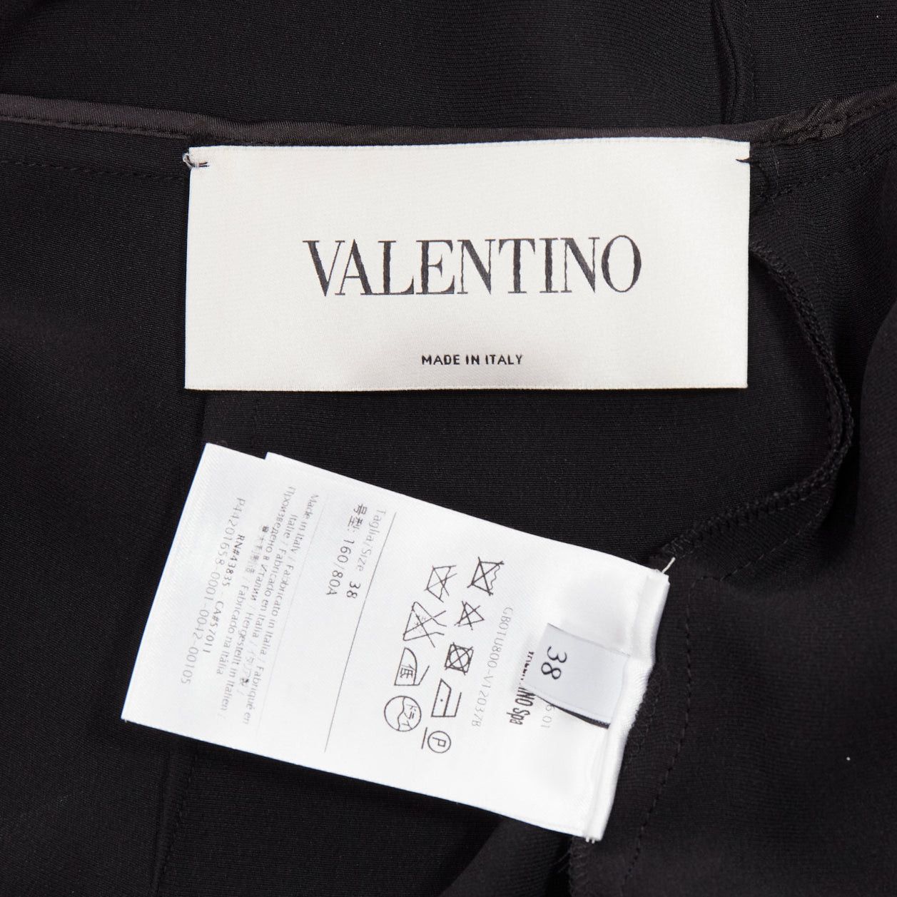 Valentino VALENTINO 100% silk black bell half sleeve wide leg crew neck playsuit IT38 XS Size 26" / US 2 / IT 38 - 8 Thumbnail