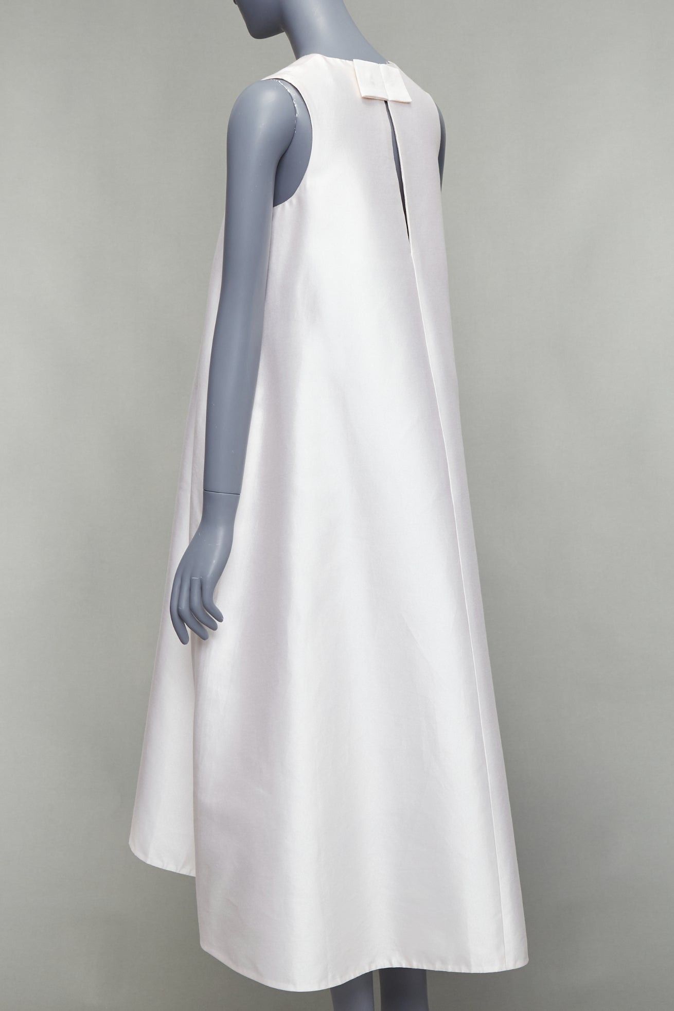 Melitta Baumeister MELITTA BAUMEISTER 2019 cream silk cotton bow back midi tent dress US0 XS Size XS / US 0-2 / IT 36-38 - 6 Thumbnail