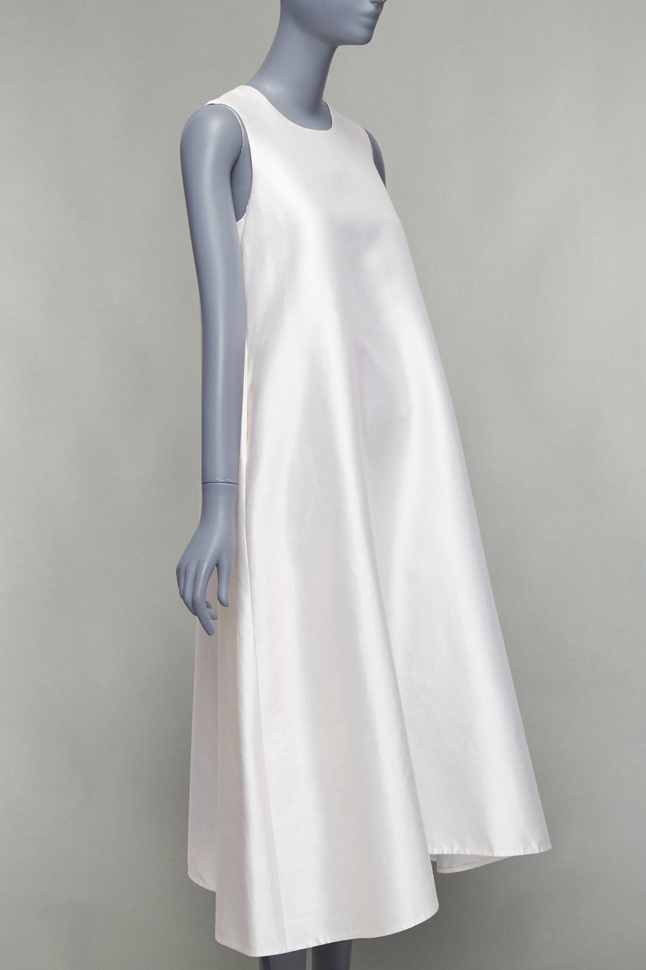 Melitta Baumeister MELITTA BAUMEISTER 2019 cream silk cotton bow back midi tent dress US0 XS Size XS / US 0-2 / IT 36-38 - 3 Thumbnail