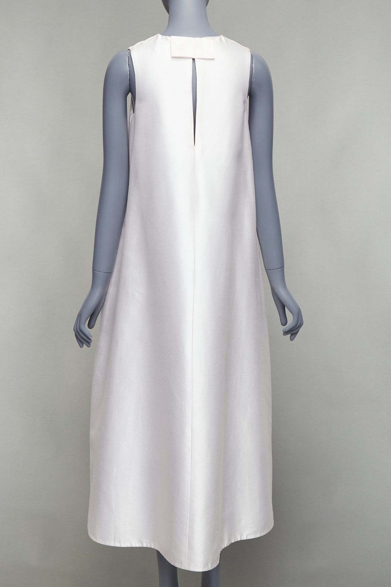 Melitta Baumeister MELITTA BAUMEISTER 2019 cream silk cotton bow back midi tent dress US0 XS Size XS / US 0-2 / IT 36-38 - 5 Thumbnail