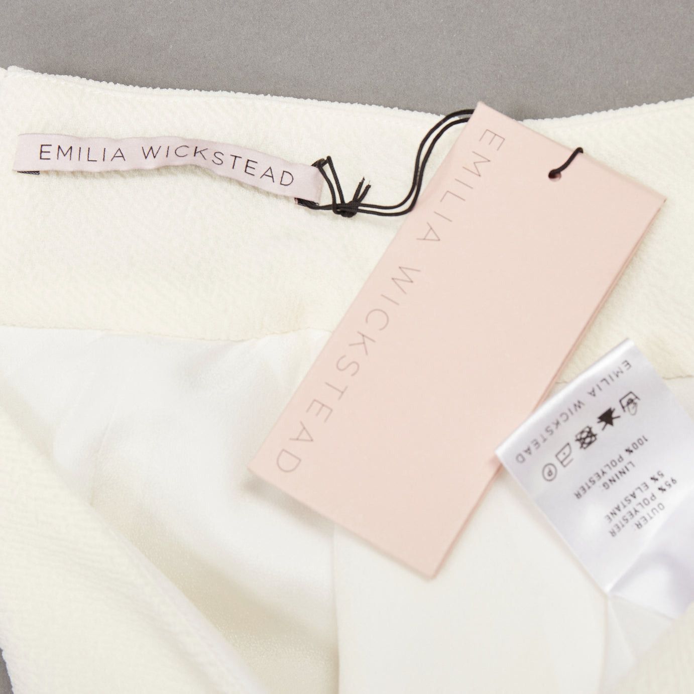 Emilia Wickstead EMILIA WICKSTEAD cream crepe pleated front panel hi neck peplum top UK6 XS Size M / US 6-8 / IT 42-44 - 8 Thumbnail