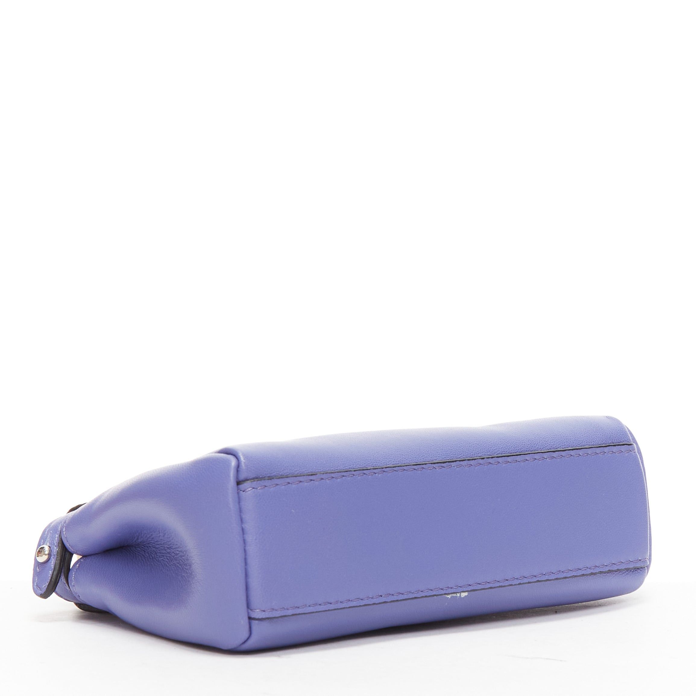Fendi FENDI Micro Peekaboo purple leather turnlock mini crossbody satchel bag Size ONE SIZE - 6 Thumbnail