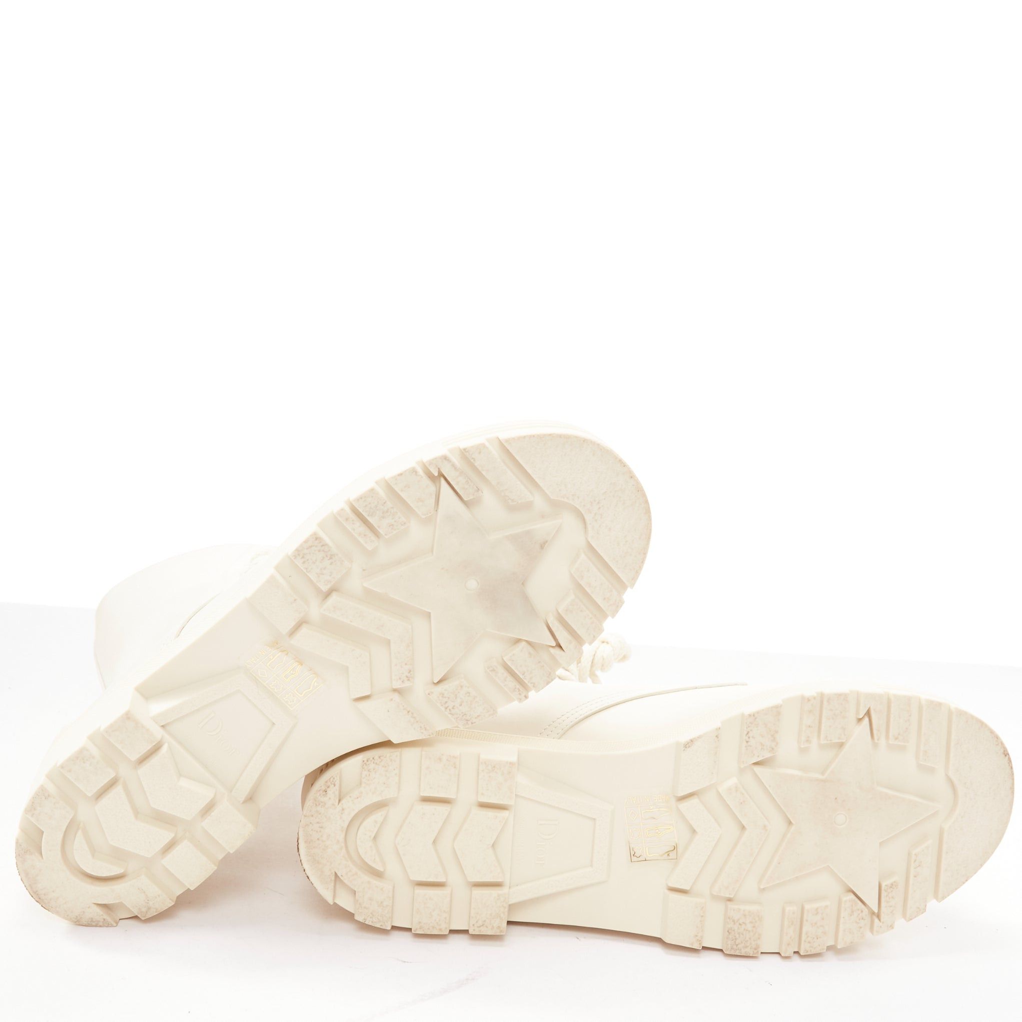 Dior DIOR Dioriron cream CD logo back rubber cap combat boots EU38 Size US 8 / IT 38 - 10 Thumbnail