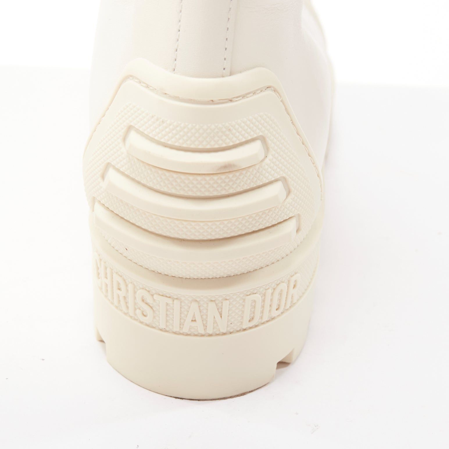Dior DIOR Dioriron cream CD logo back rubber cap combat boots EU38 Size US 8 / IT 38 - 8 Thumbnail