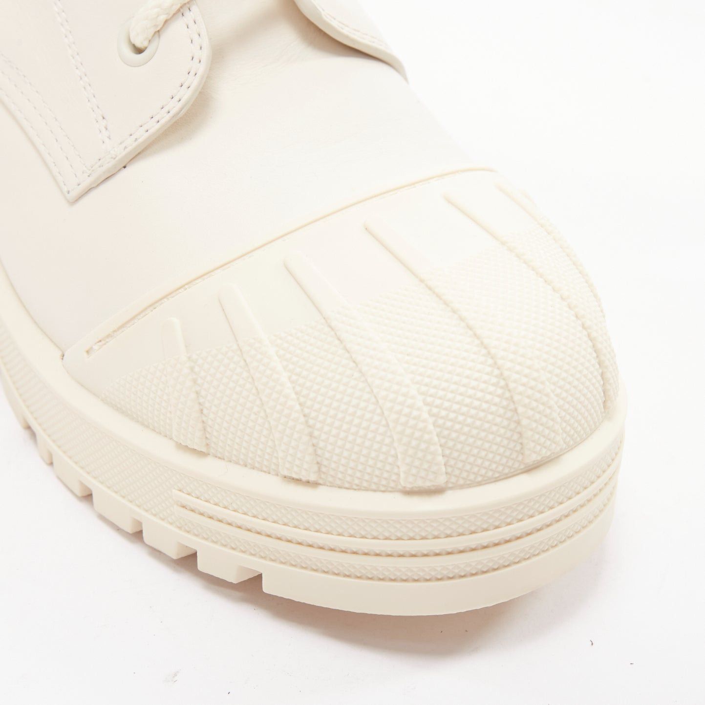 Dior DIOR Dioriron cream CD logo back rubber cap combat boots EU38 Size US 8 / IT 38 - 7 Thumbnail