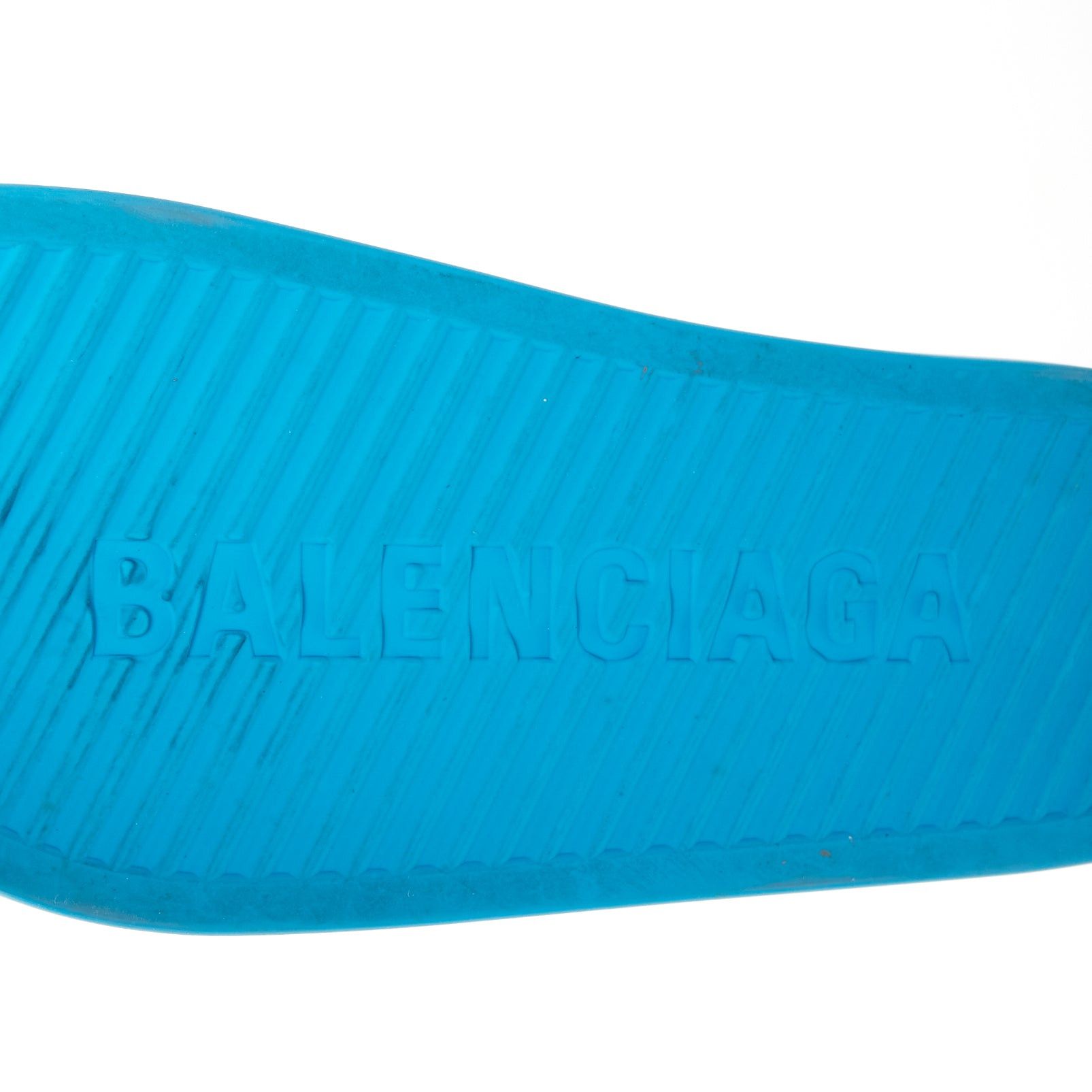 Balenciaga BALENCIAGA sky blue logo embossed rubber platform chunky slides EU38 Size US 8 / IT 38 - 10 Thumbnail