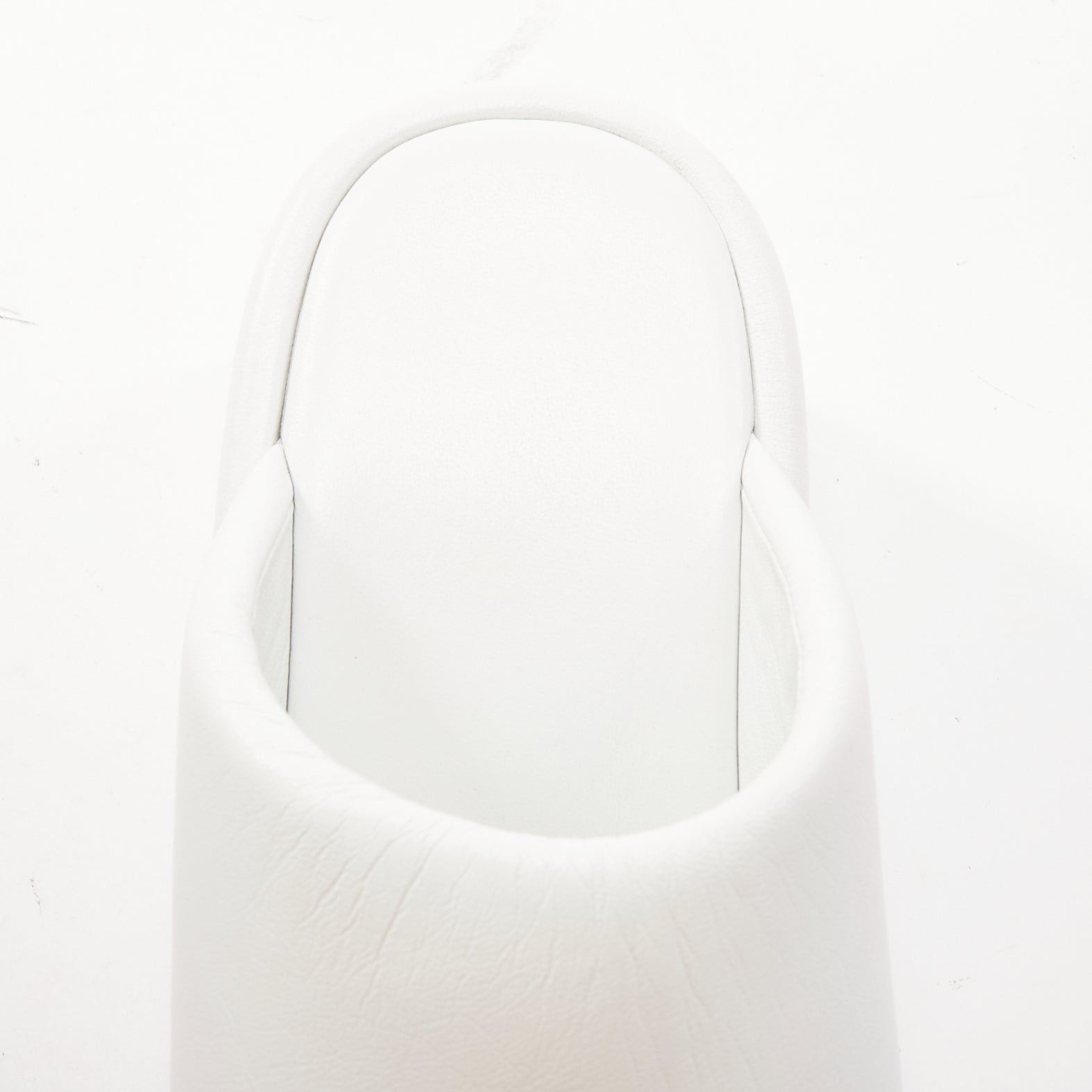 Balenciaga BALENCIAGA Rise white calf leather black logo padded wedged slides EU38 Size US 8 / IT 38 - 9 Thumbnail