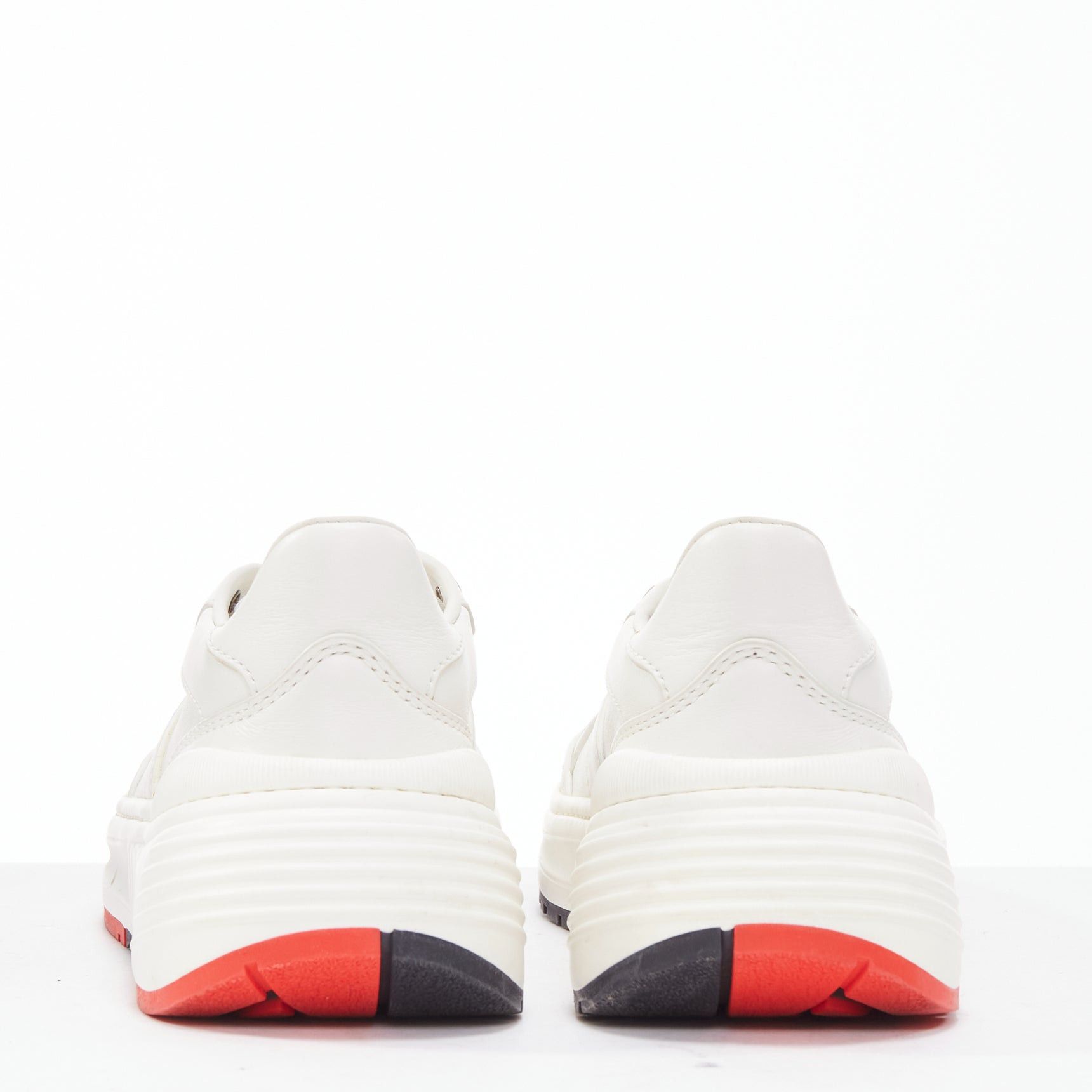 Bottega Veneta BOTTEGA VENETA Speedster white leather panelled red soled dad sneakers EU37 Size US 7 / IT 37 - 5 Thumbnail