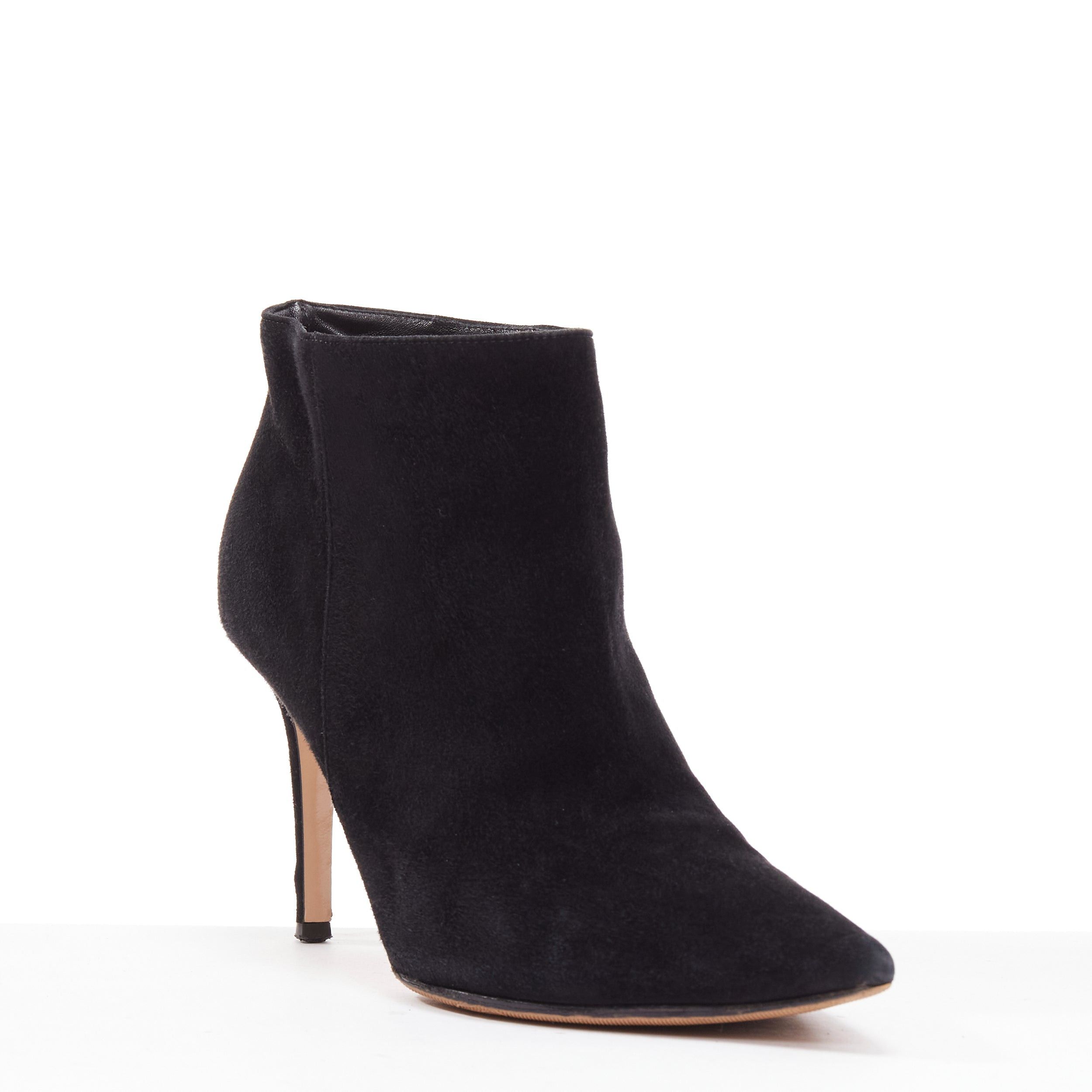 Gianvito Rossi GIANVITO ROSSI Stilo black suede leather pointy toes ankle booties EU37.5 Size US 7.5 / IT 37.5 - 2 Thumbnail