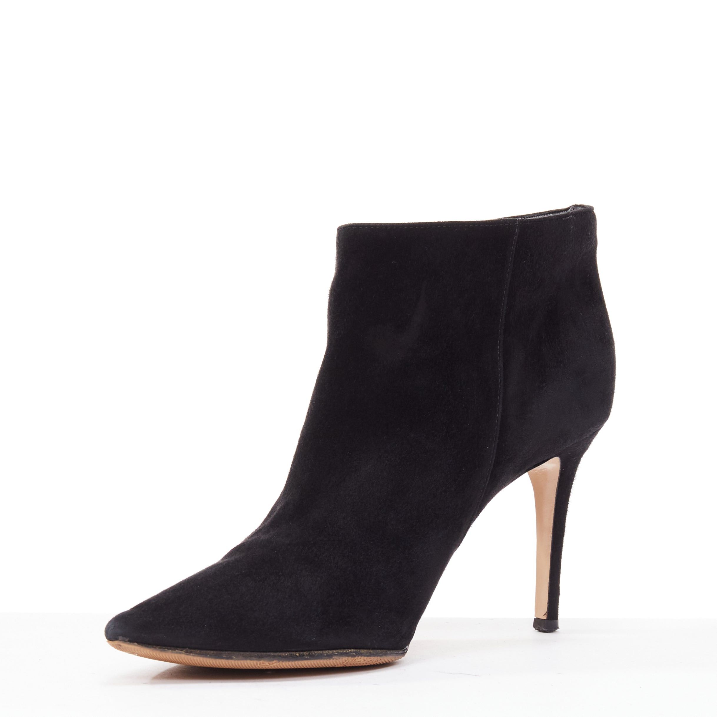 Gianvito Rossi GIANVITO ROSSI Stilo black suede leather pointy toes ankle booties EU37.5 Size US 7.5 / IT 37.5 - 4 Thumbnail
