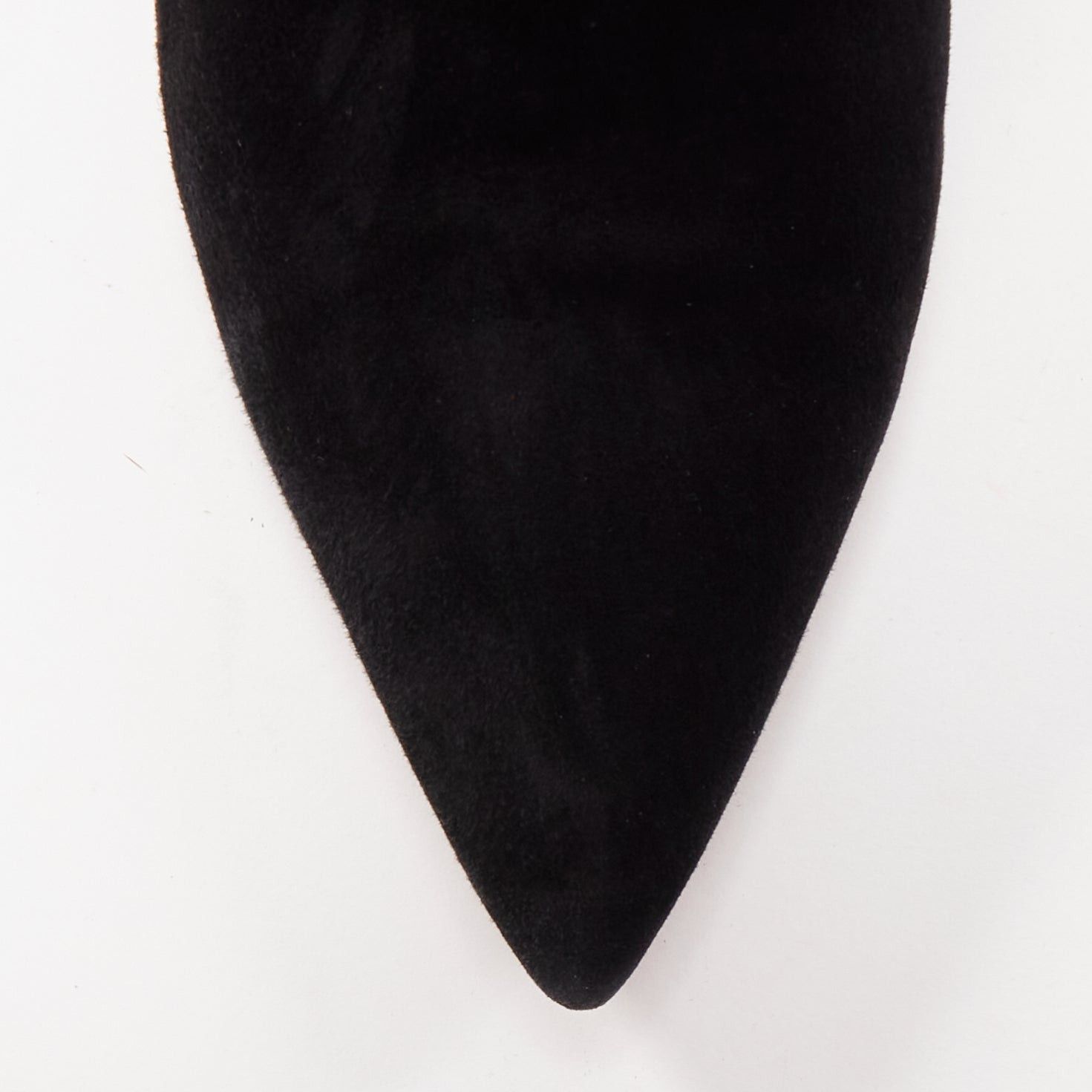 Gianvito Rossi GIANVITO ROSSI Stilo black suede leather pointy toes ankle booties EU37.5 Size US 7.5 / IT 37.5 - 6 Thumbnail