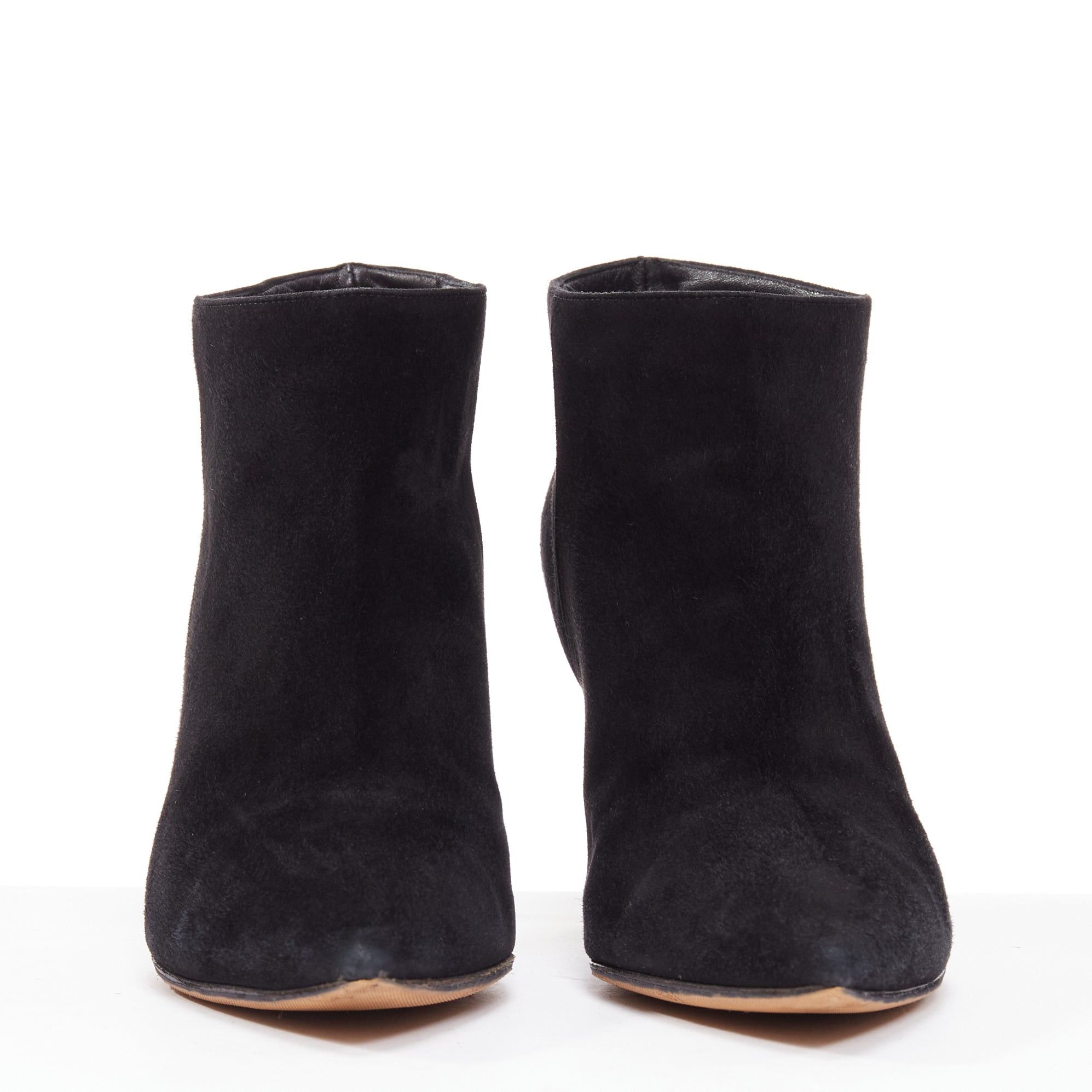 Gianvito Rossi GIANVITO ROSSI Stilo black suede leather pointy toes ankle booties EU37.5 Size US 7.5 / IT 37.5 - 3 Thumbnail
